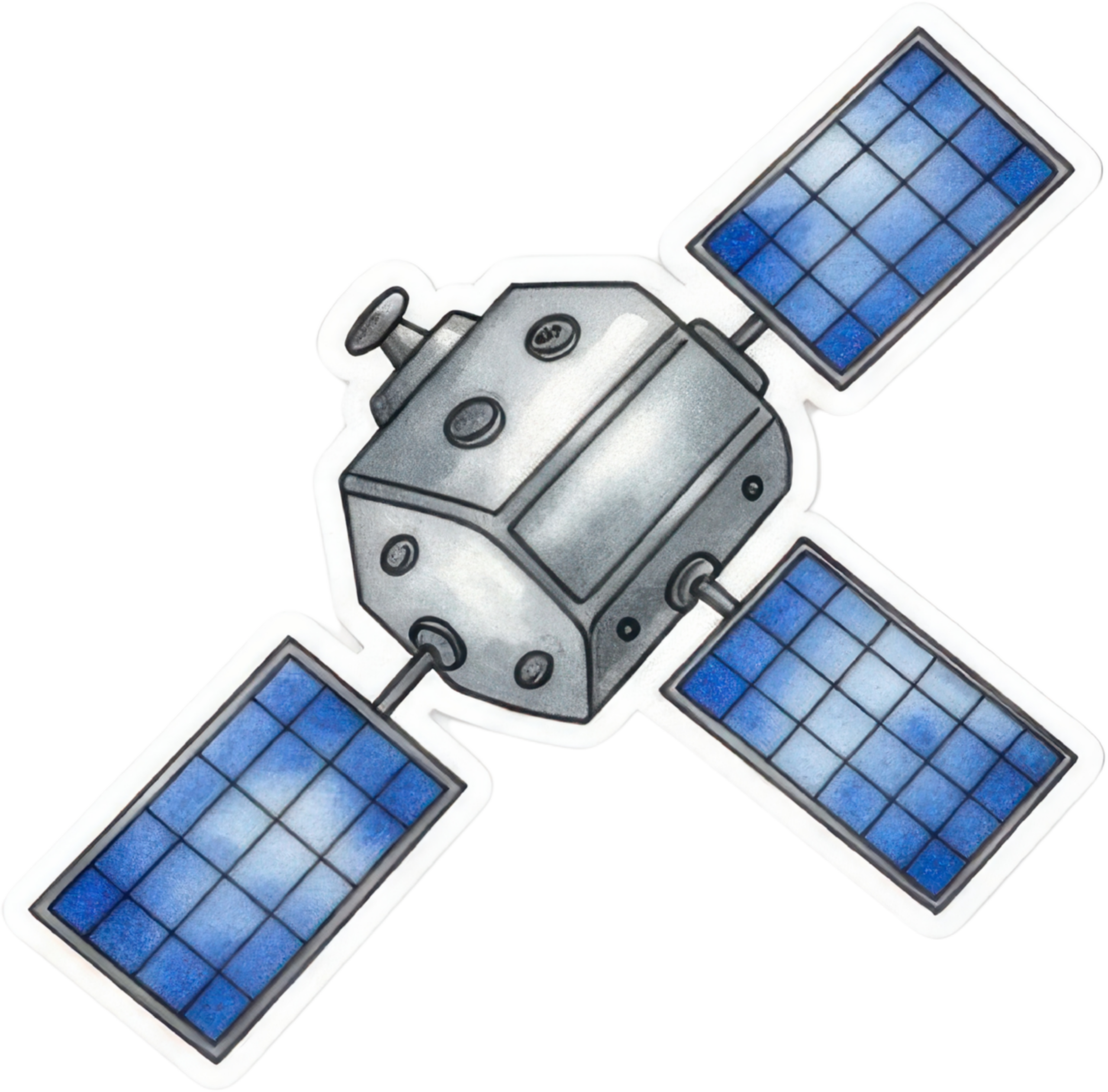 Orbiting Satellite Space Icon