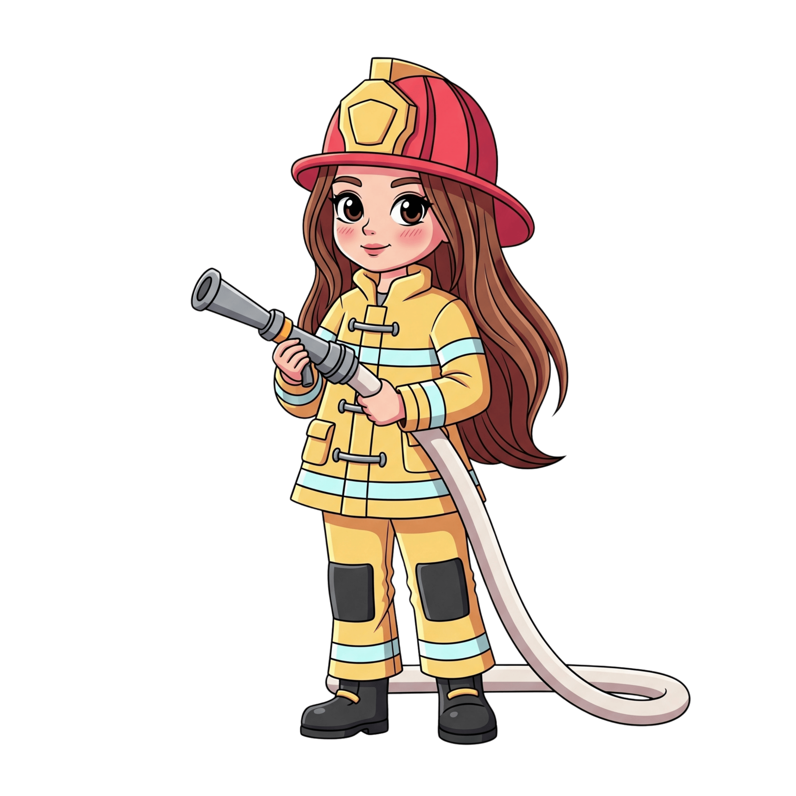 Female Firefighter Hose