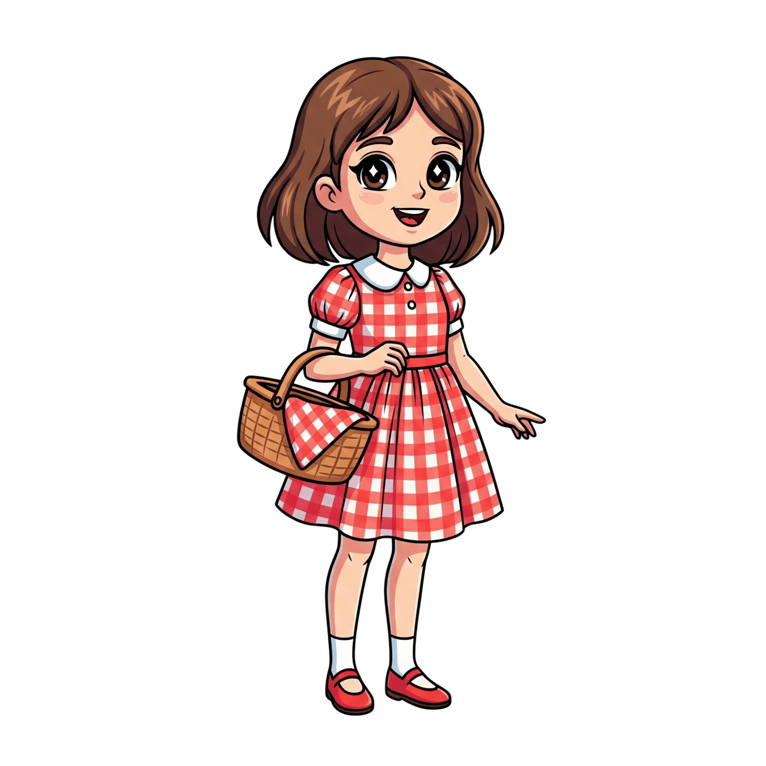 Checkered Dress Girl