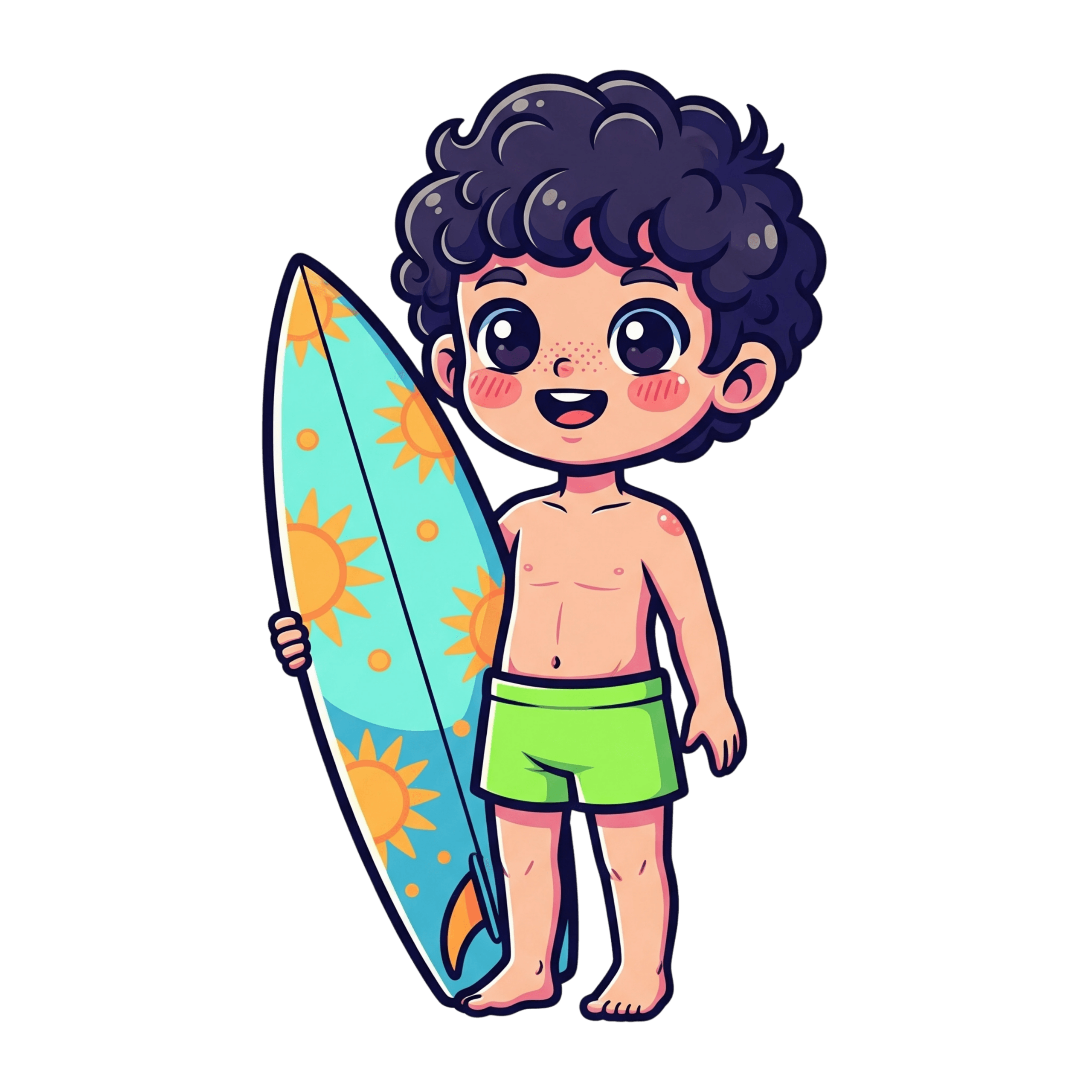 Curly Hair Swimmer