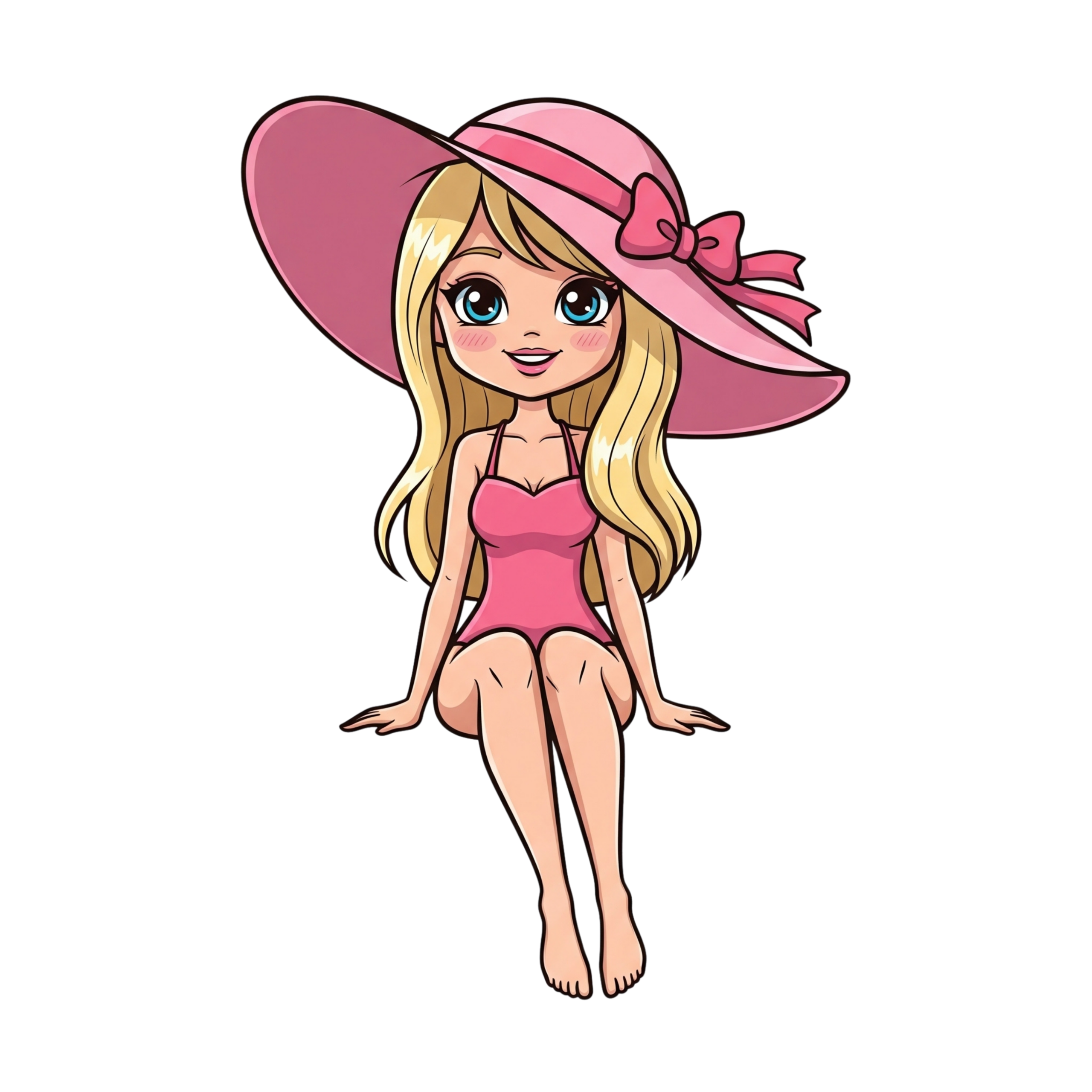Pink Hat Swimmer