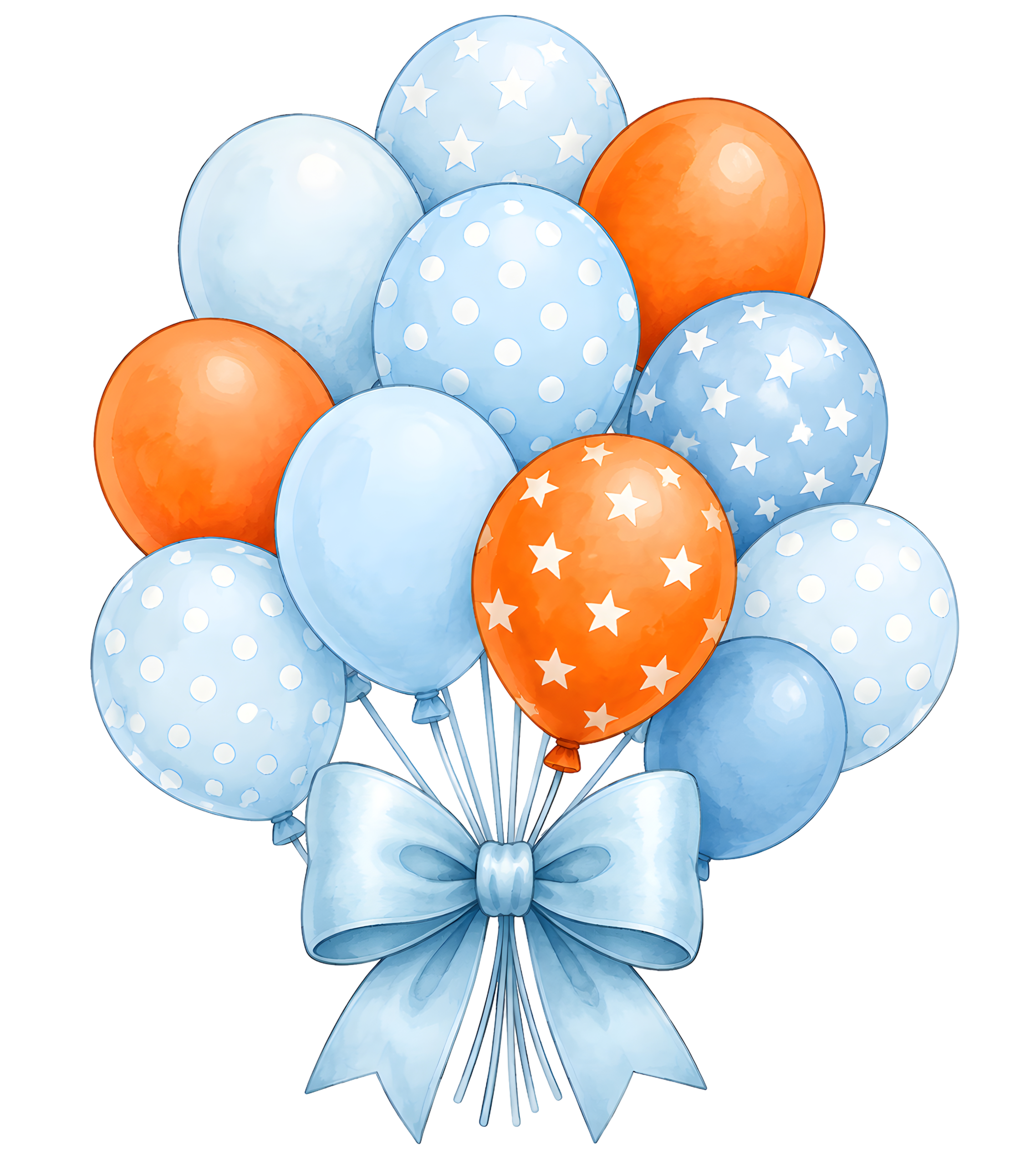 Halloween Blue And Orange Balloon Bouquet
