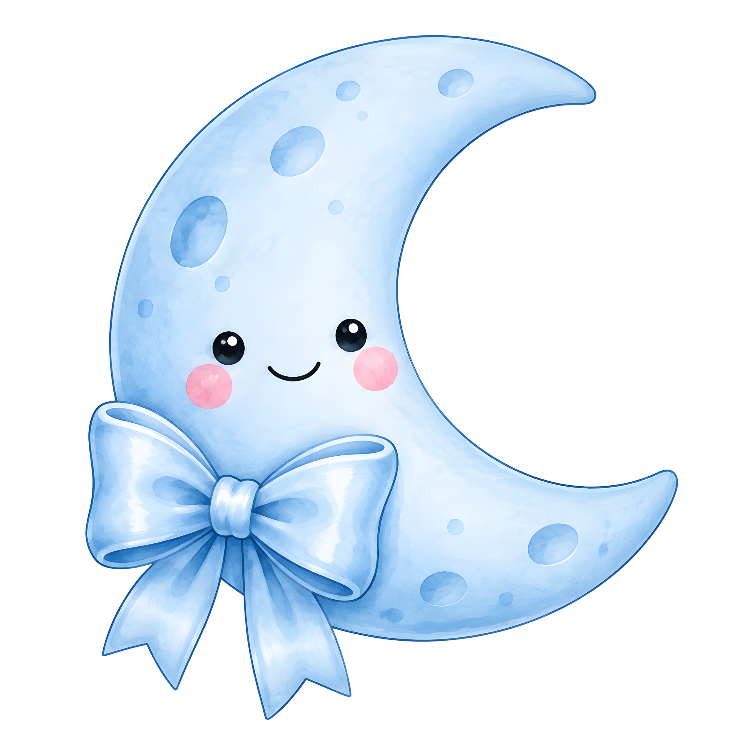 Halloween Blue Crescent Moon Bow