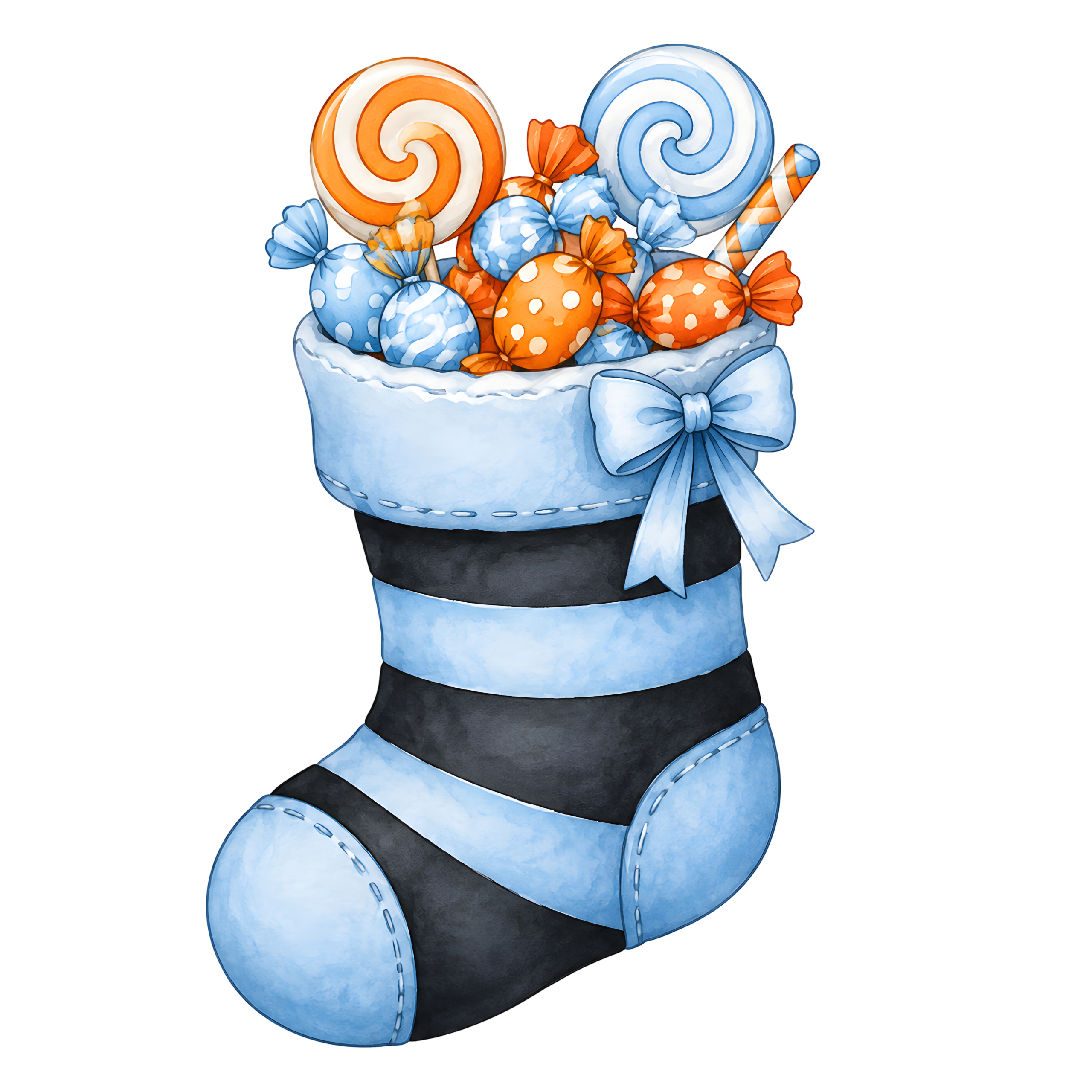 Halloween Blue Striped Stocking Candy