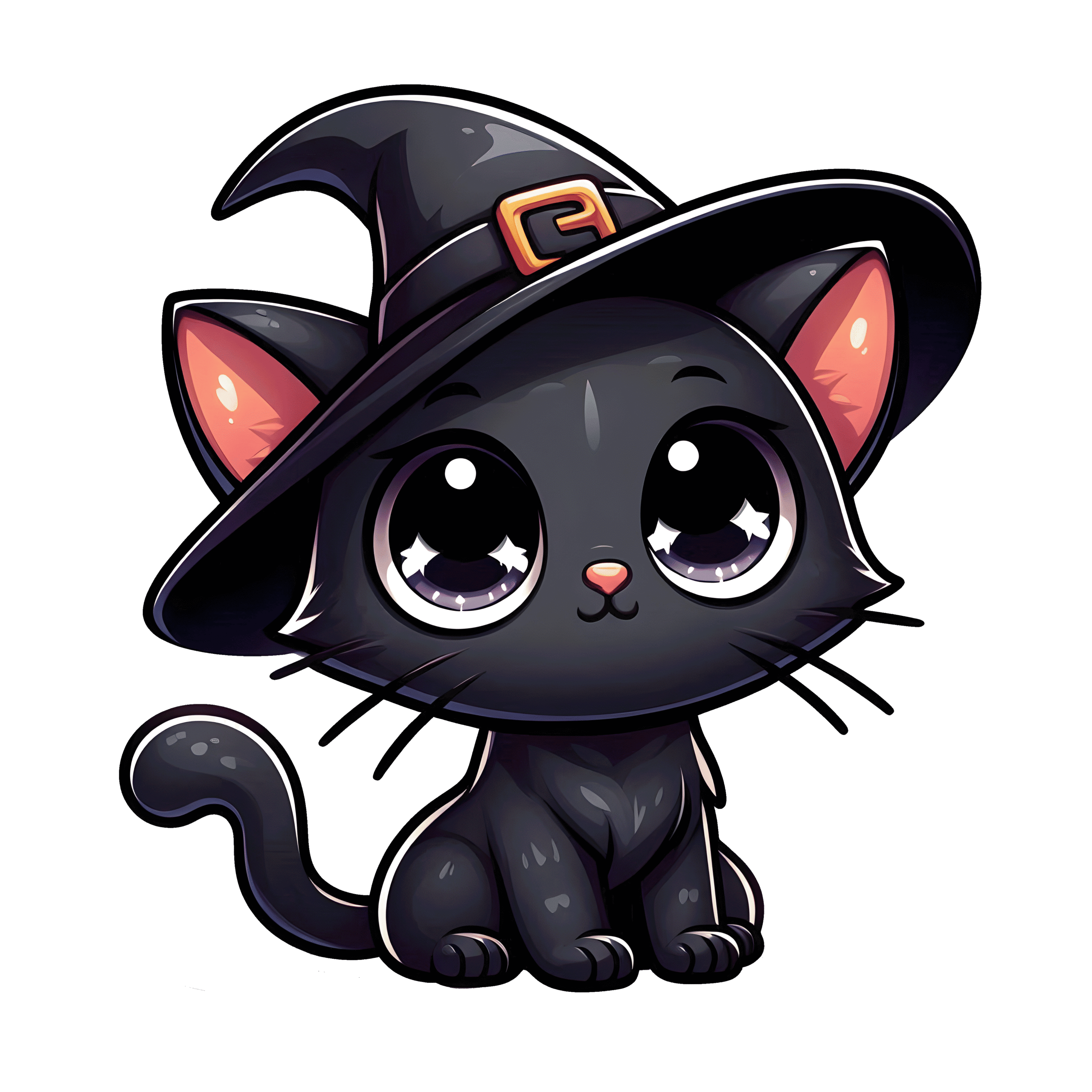 Halloween Cute Black Cat Witch Hat