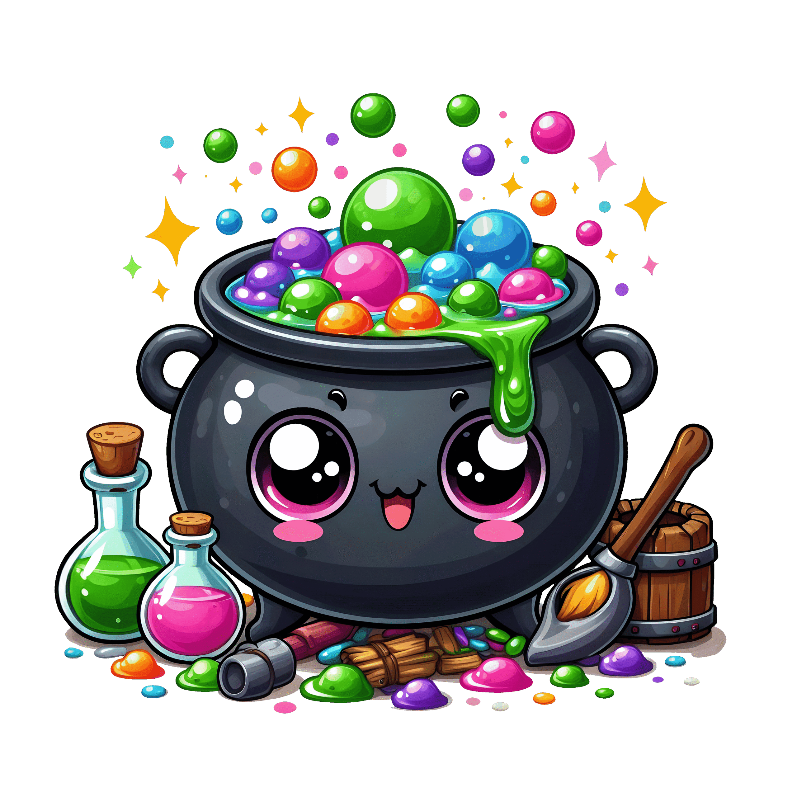 Halloween Cute Bubbling Cauldron