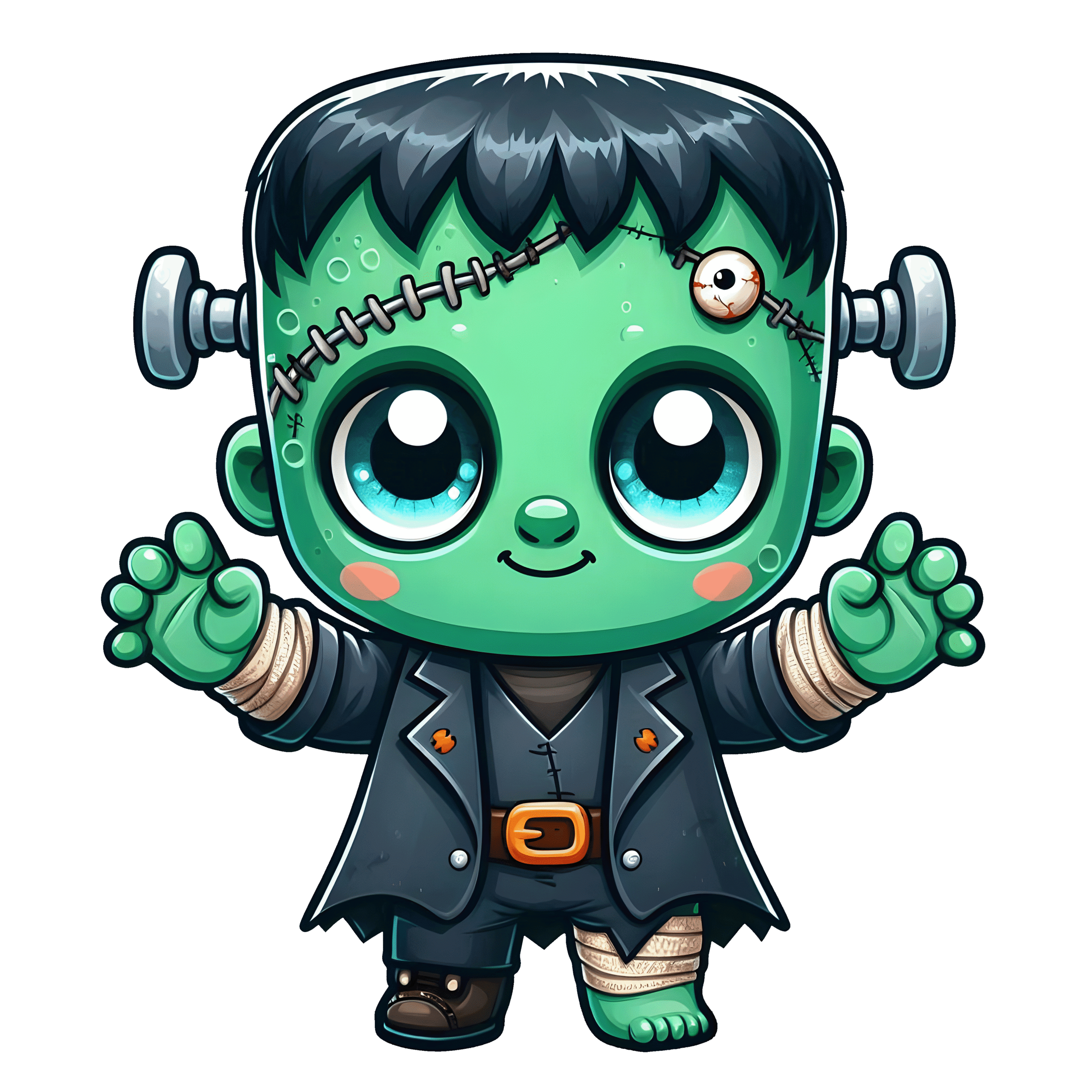 Halloween Cute Frankenstein Raised Hands