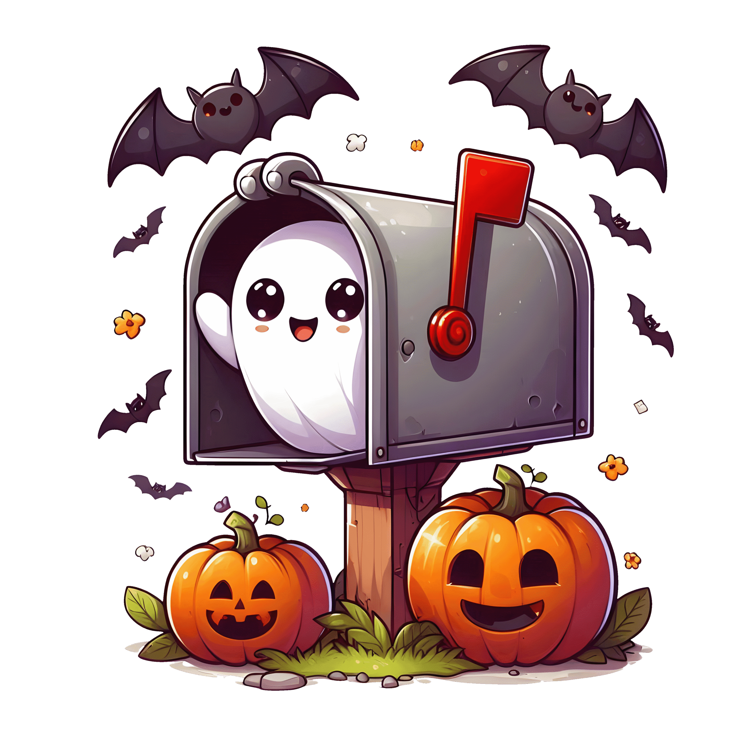 Halloween Cute Ghost Mailbox Pumpkins