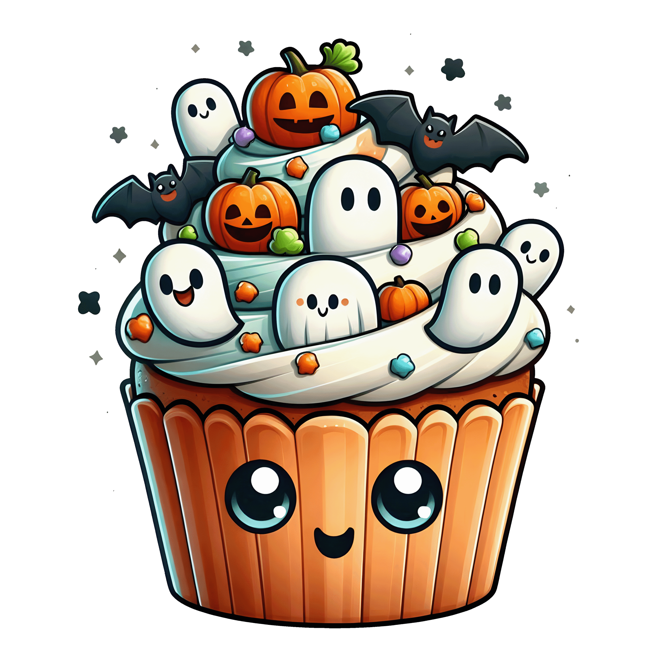 Halloween Cute Ghost Muffin