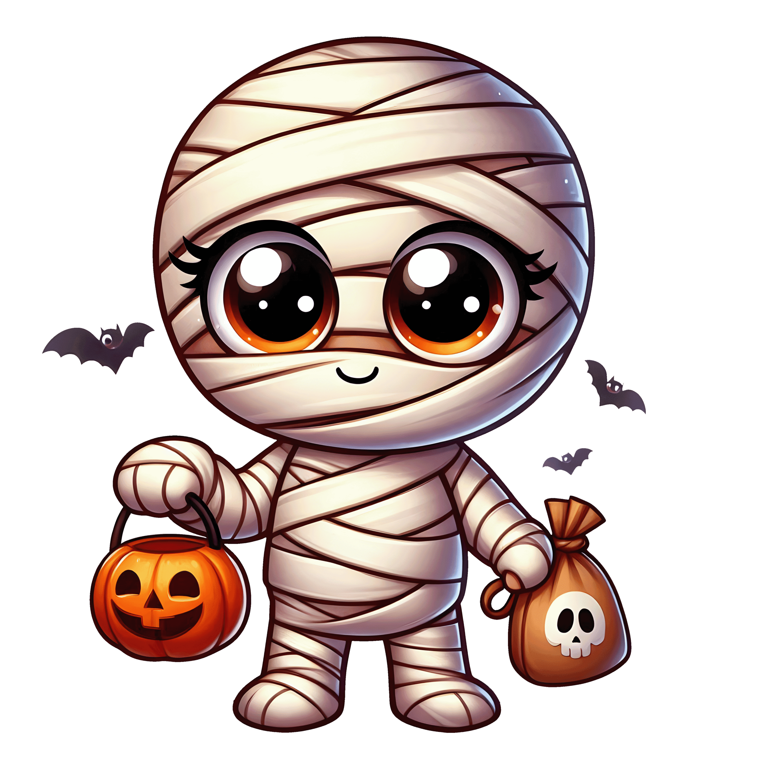 Halloween Cute Mummy Pumpkin Bucket