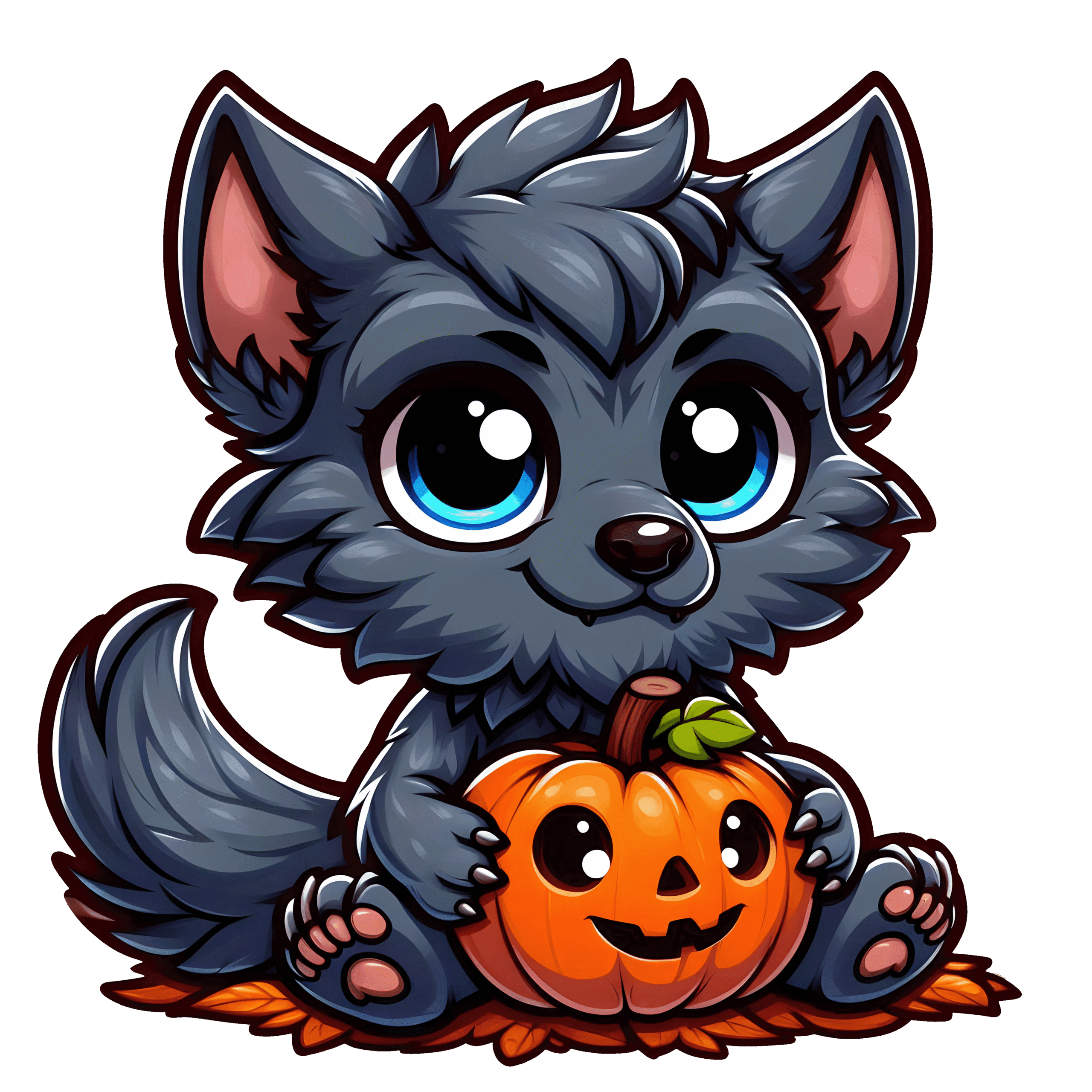 Halloween Cute Wolf Pumpkin