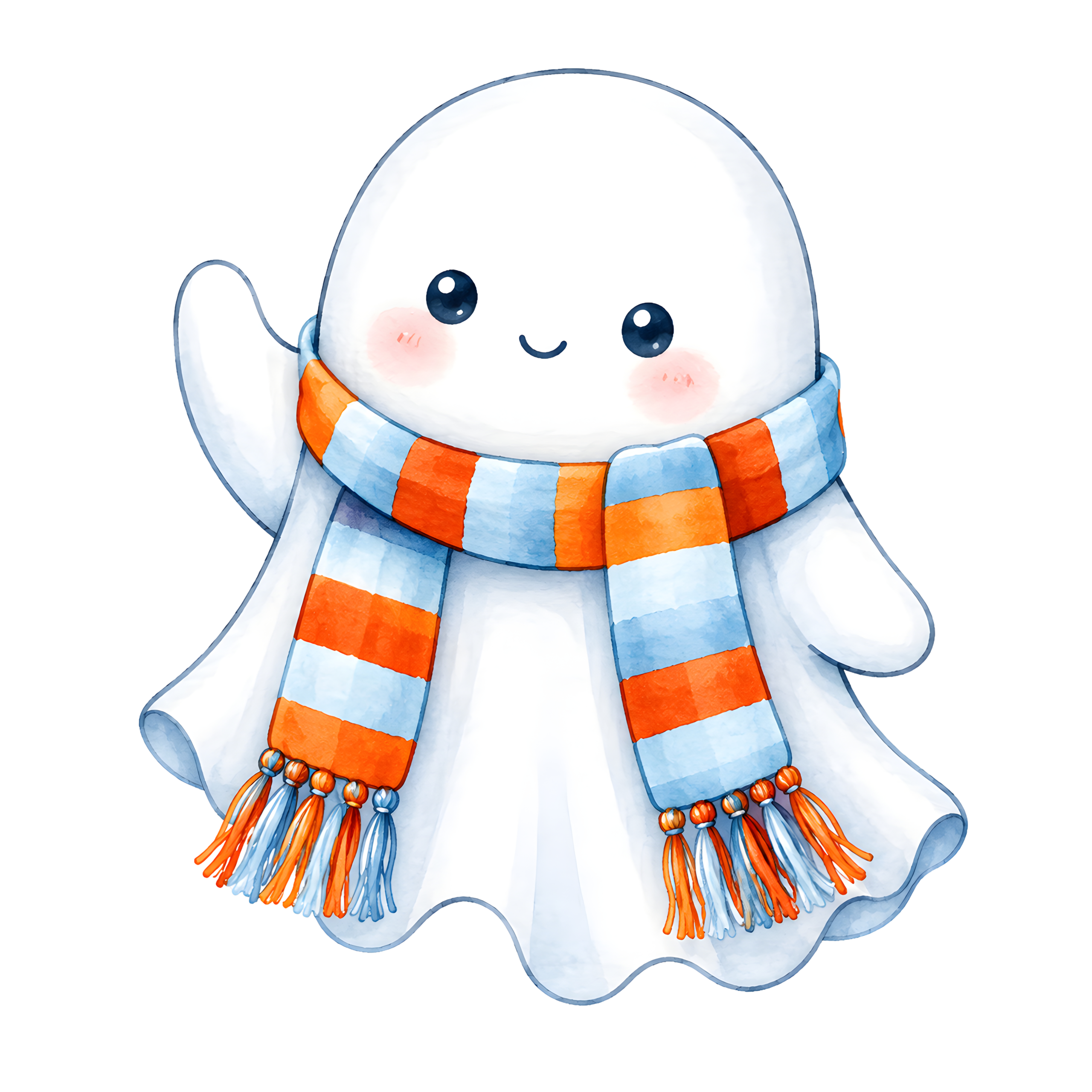 Halloween Ghost Orange Striped Scarf