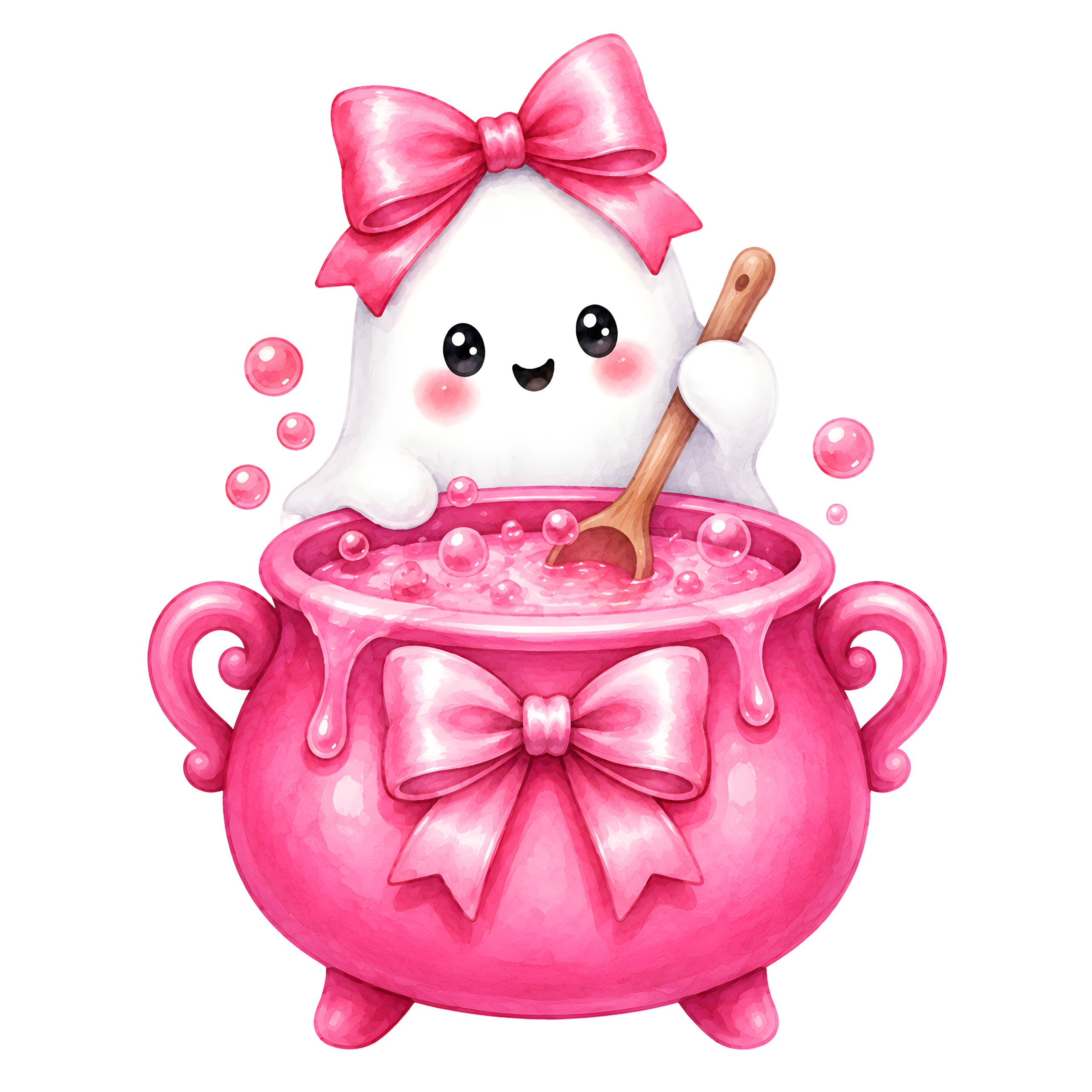 Halloween Ghost Pink Cauldron
