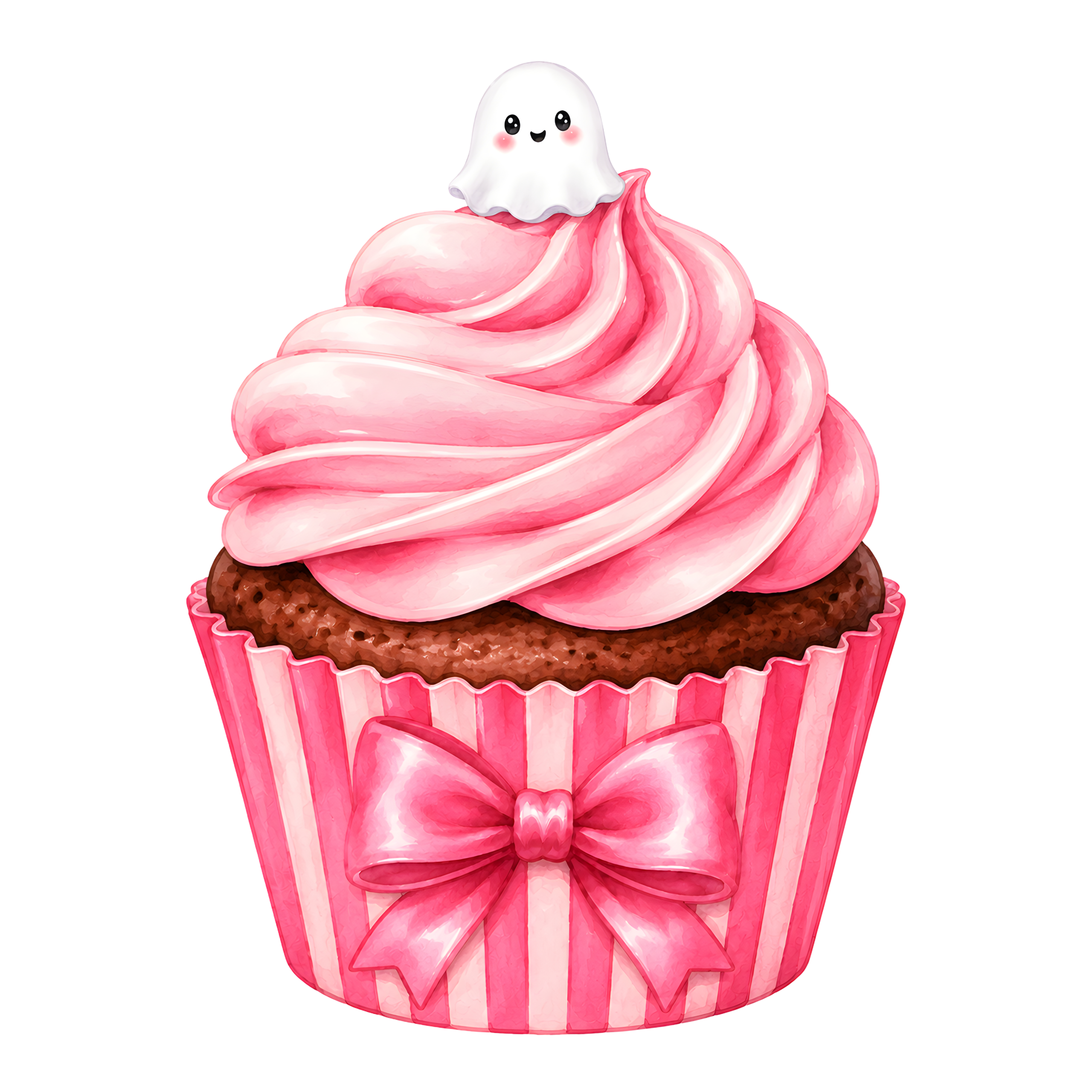 Halloween Ghost Pink Cupcake