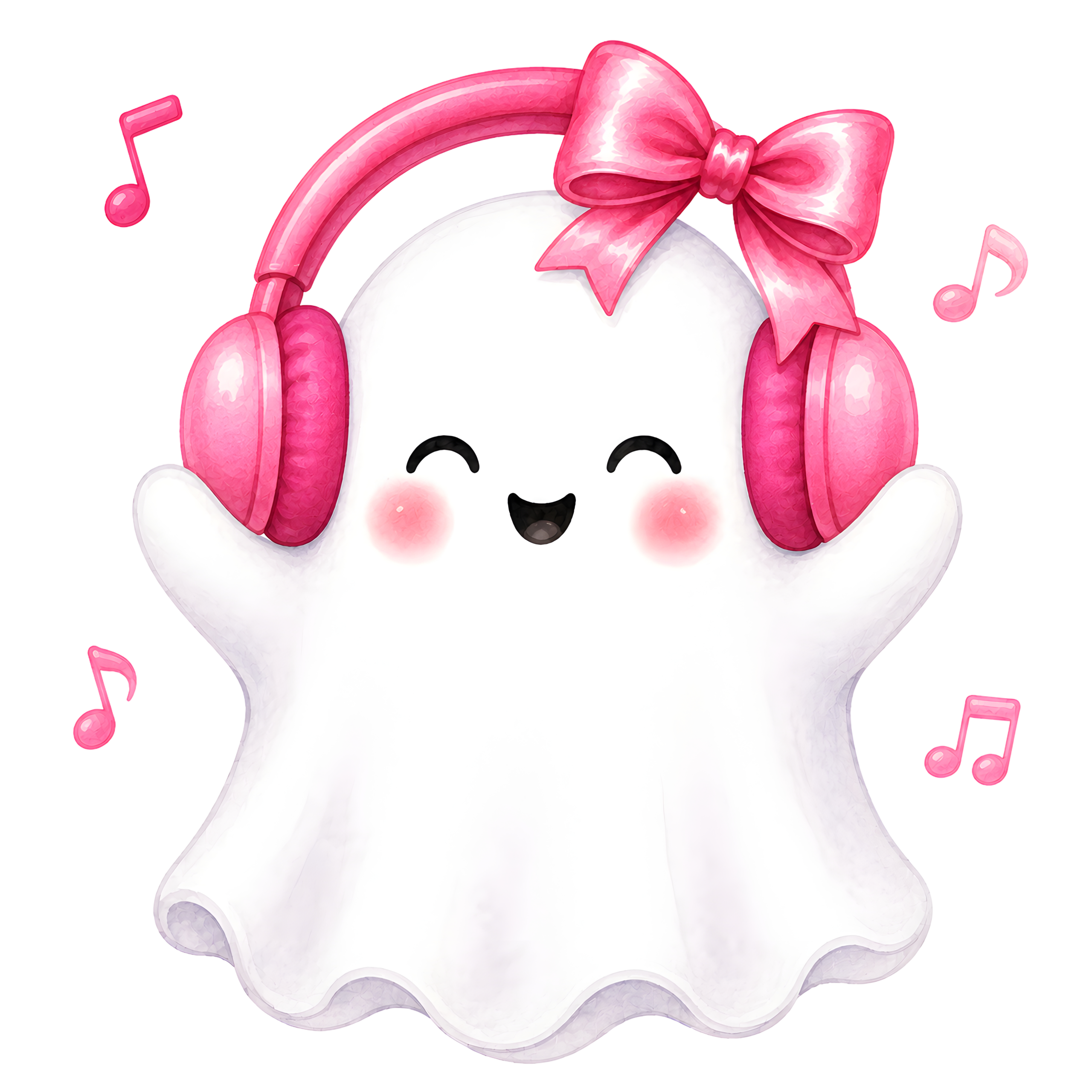 Halloween Ghost Pink Headphones