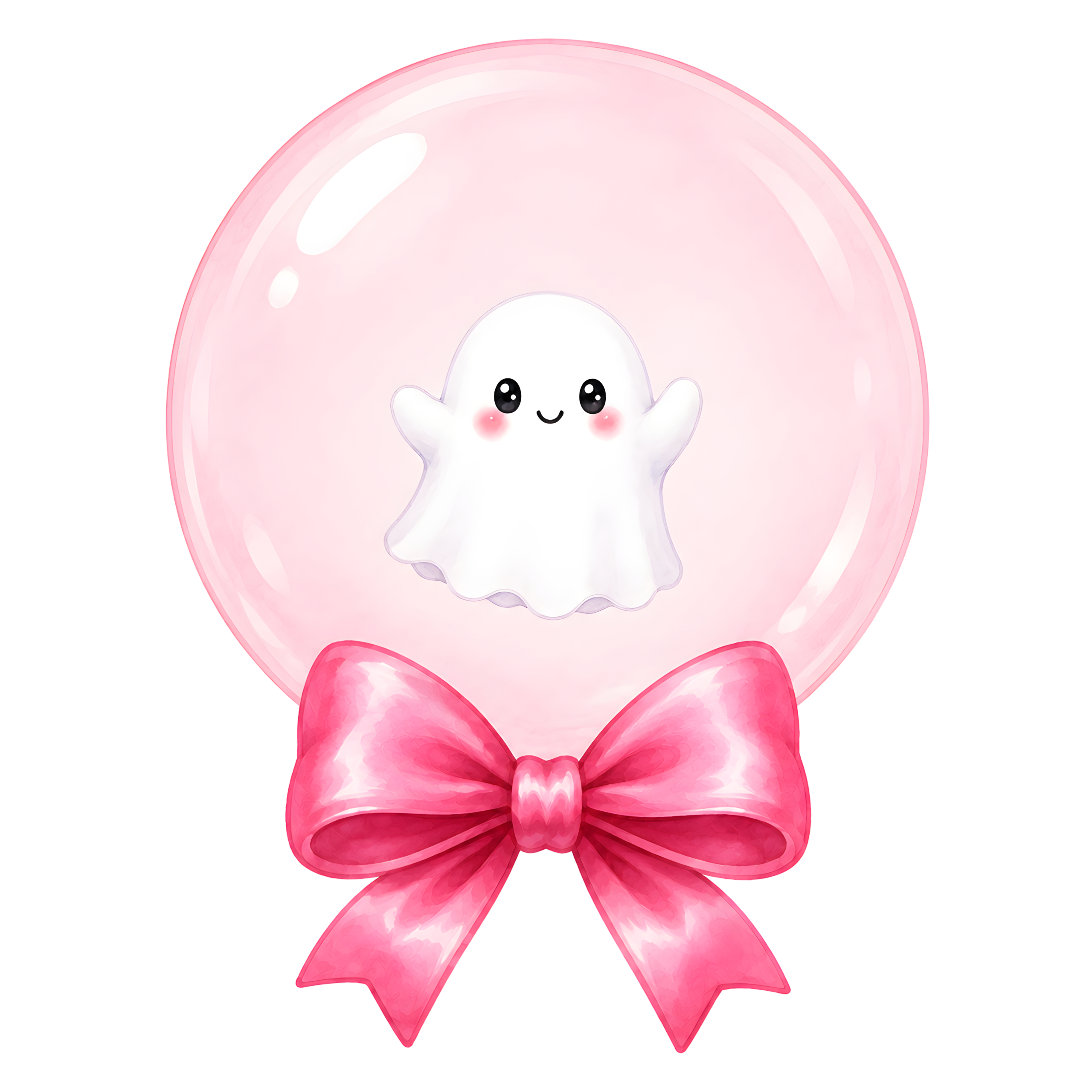 Halloween Ghost Pink Snow Globe