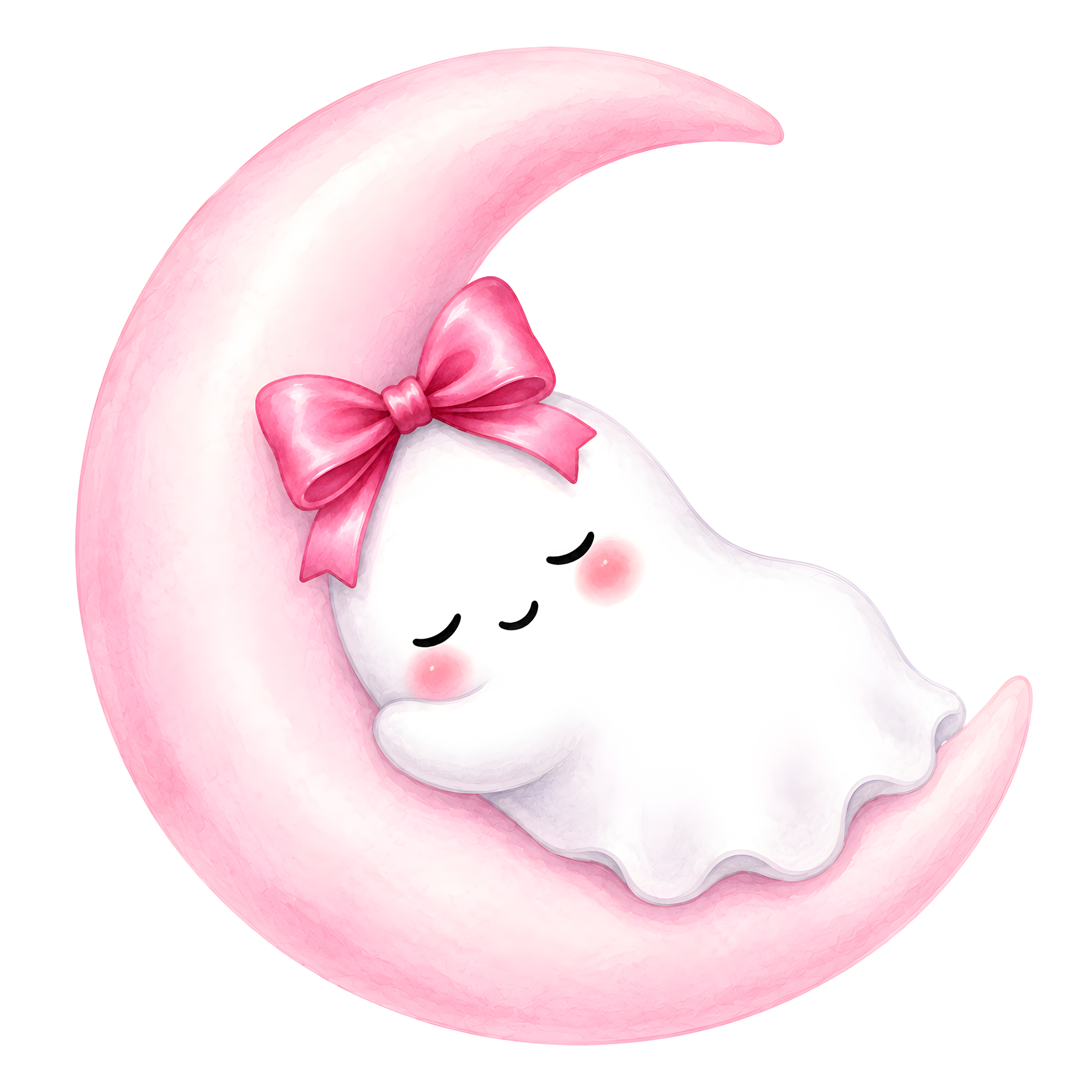 Halloween Ghost Sleeping Pink Moon