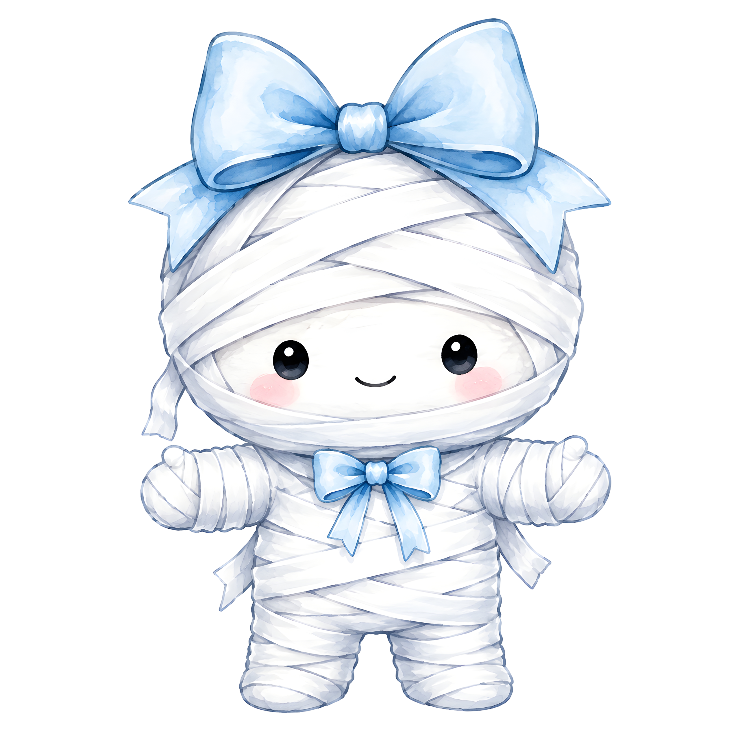 Halloween Mummy Blue Bow