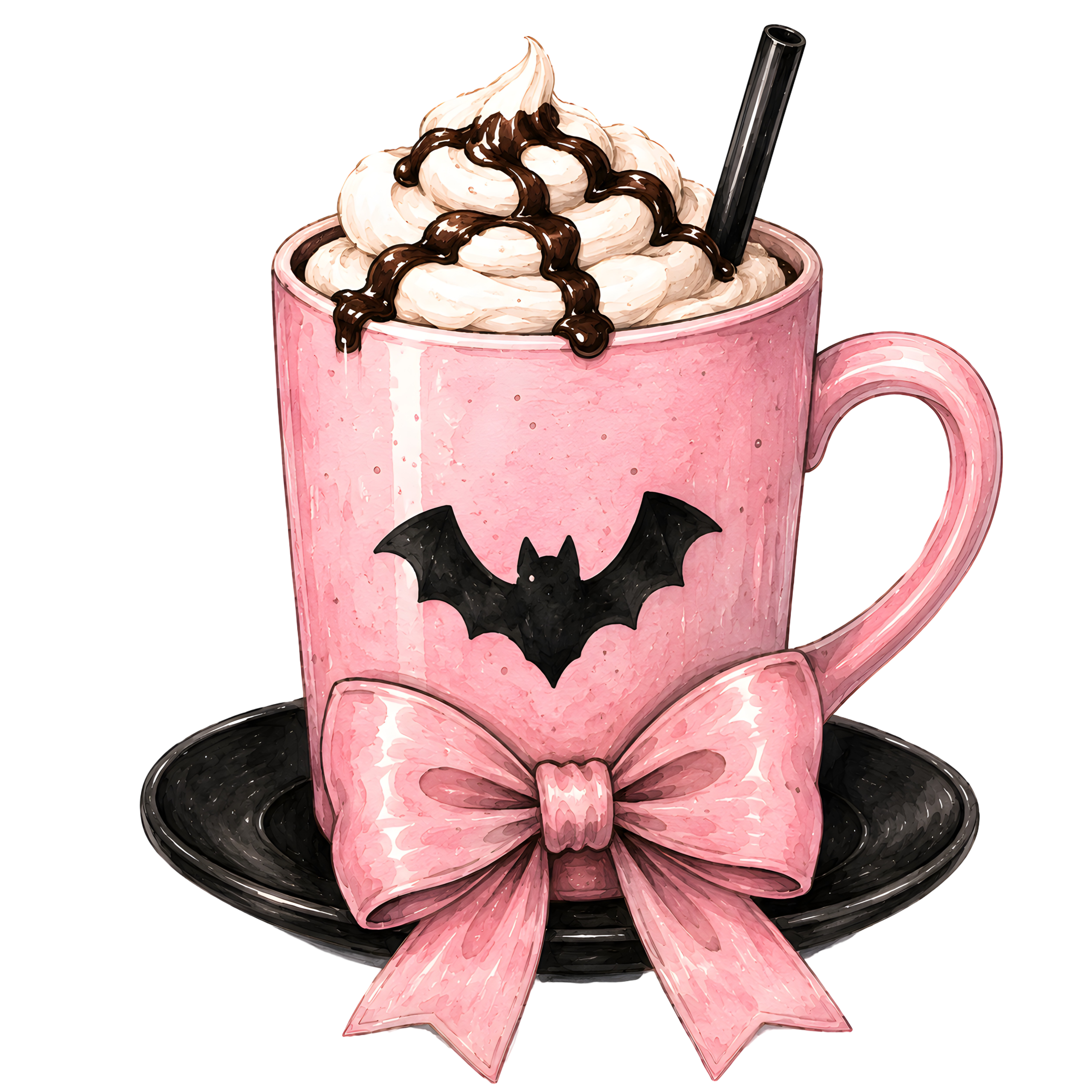 Halloween Pink Bat Cocoa Mug