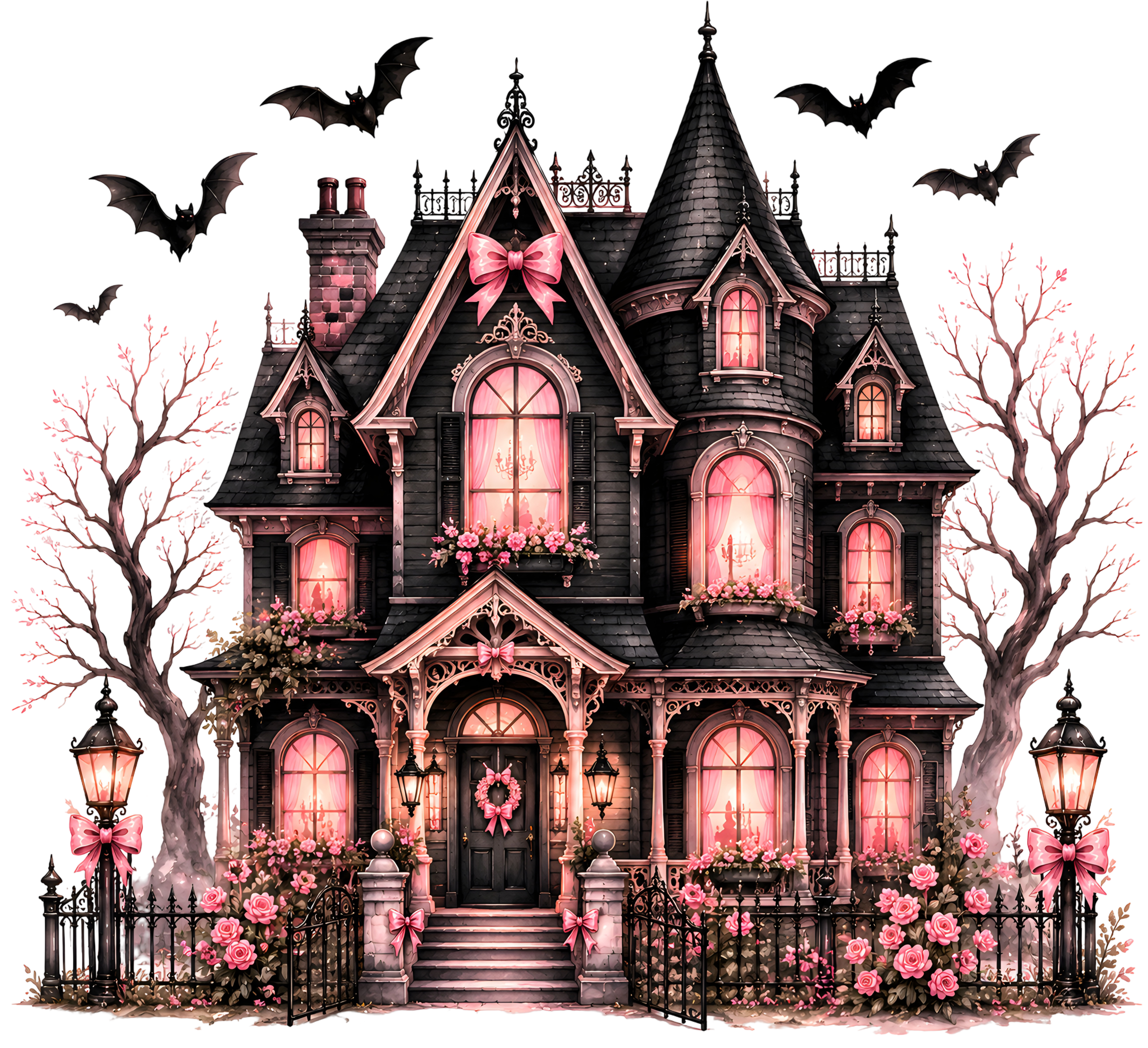 Halloween Pink Gothic Haunted House