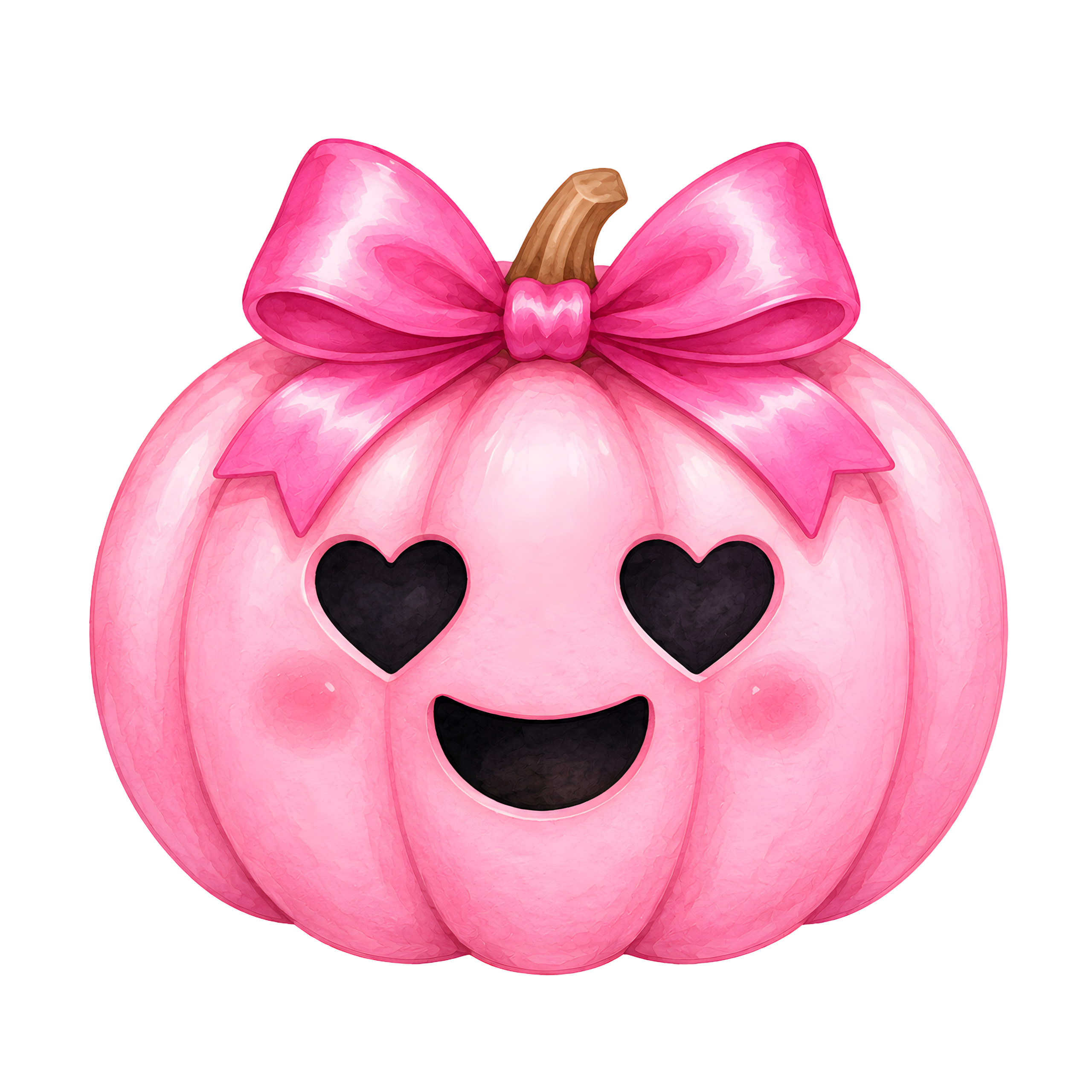 Halloween Pink Heart Eyes Pumpkin