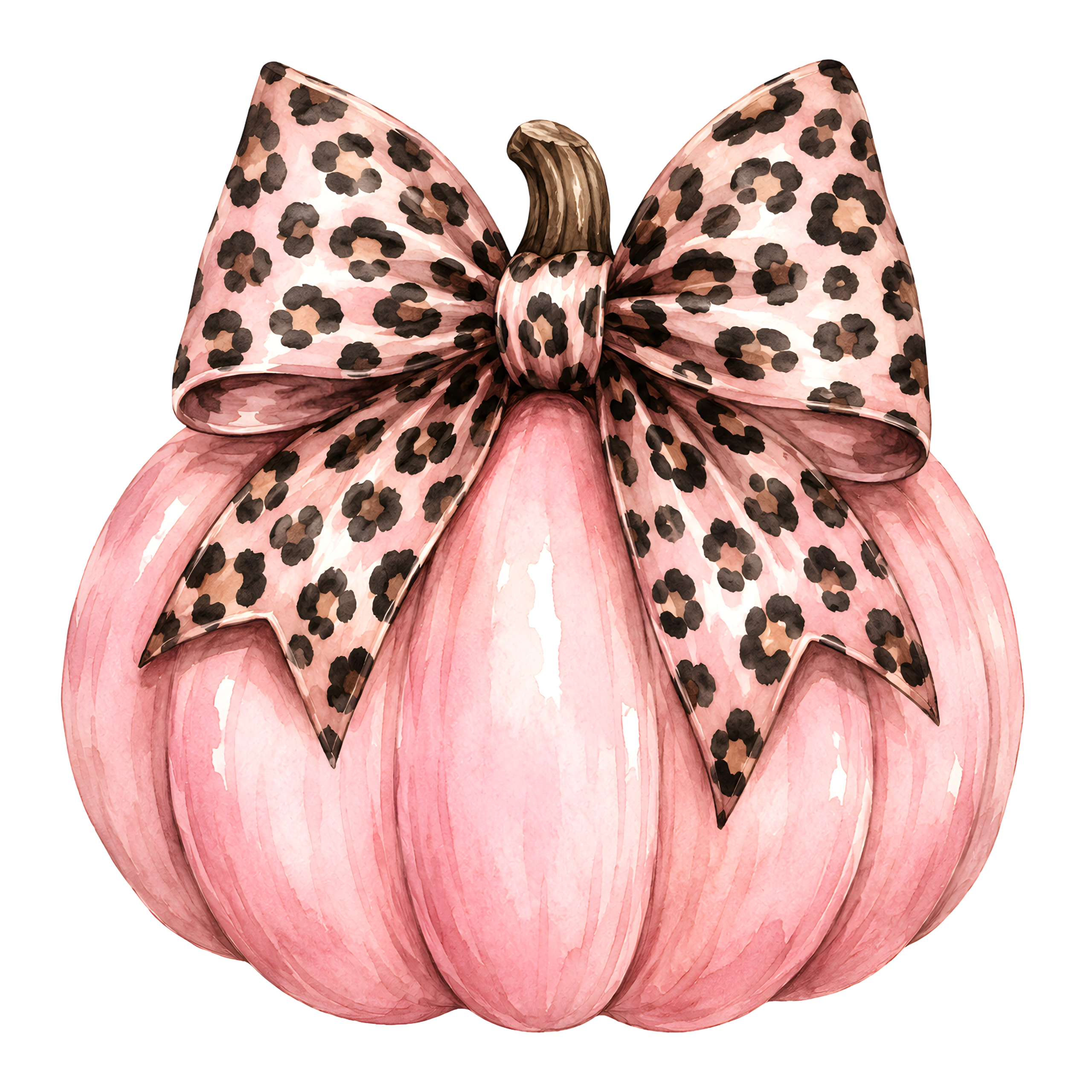 Halloween Pink Pumpkin Leopard Ribbon