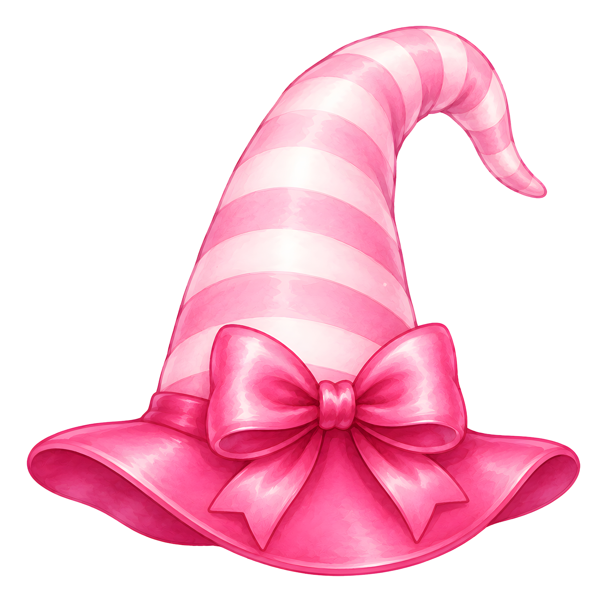 Halloween Pink Striped Witch Hat