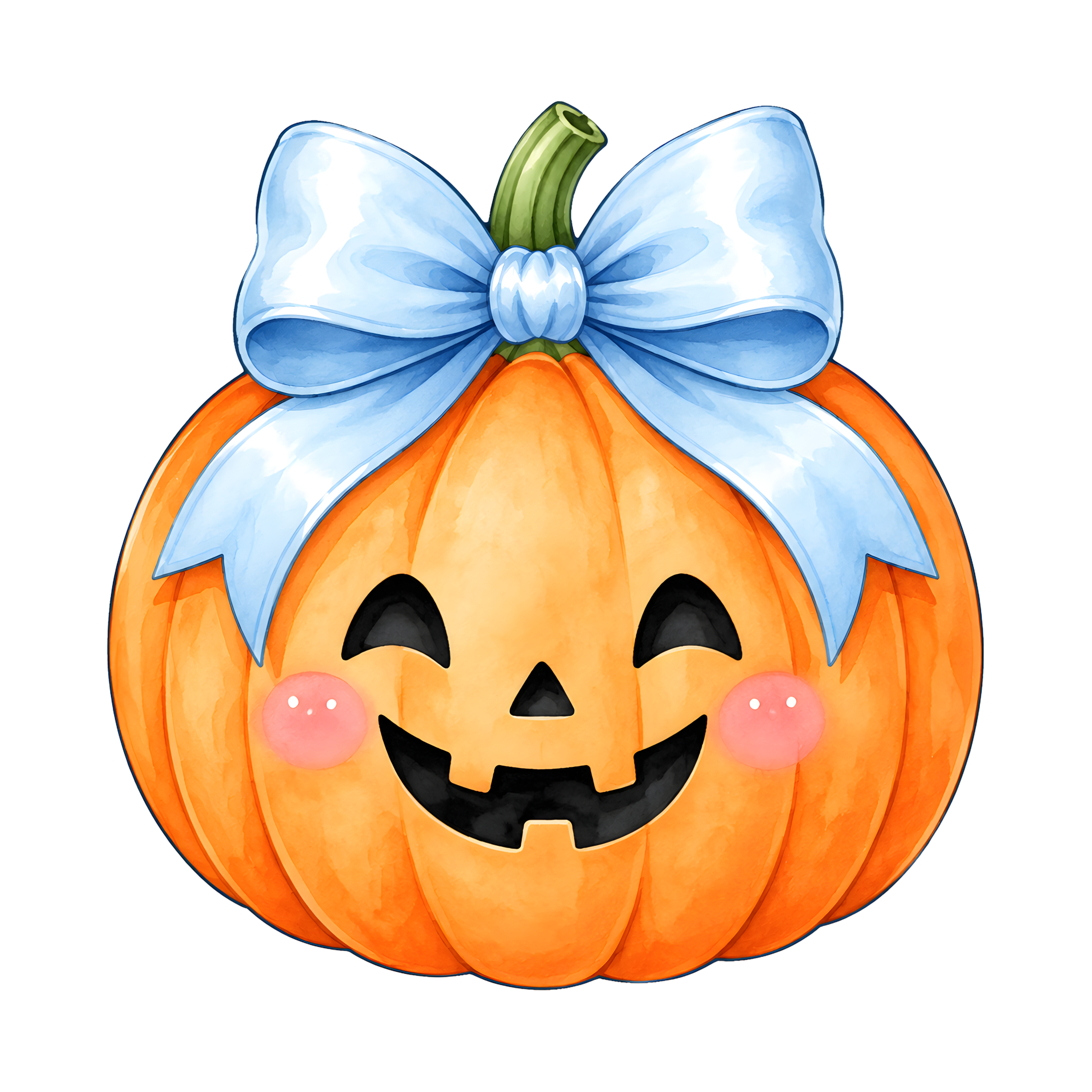 Halloween Pumpkin Blue Bow