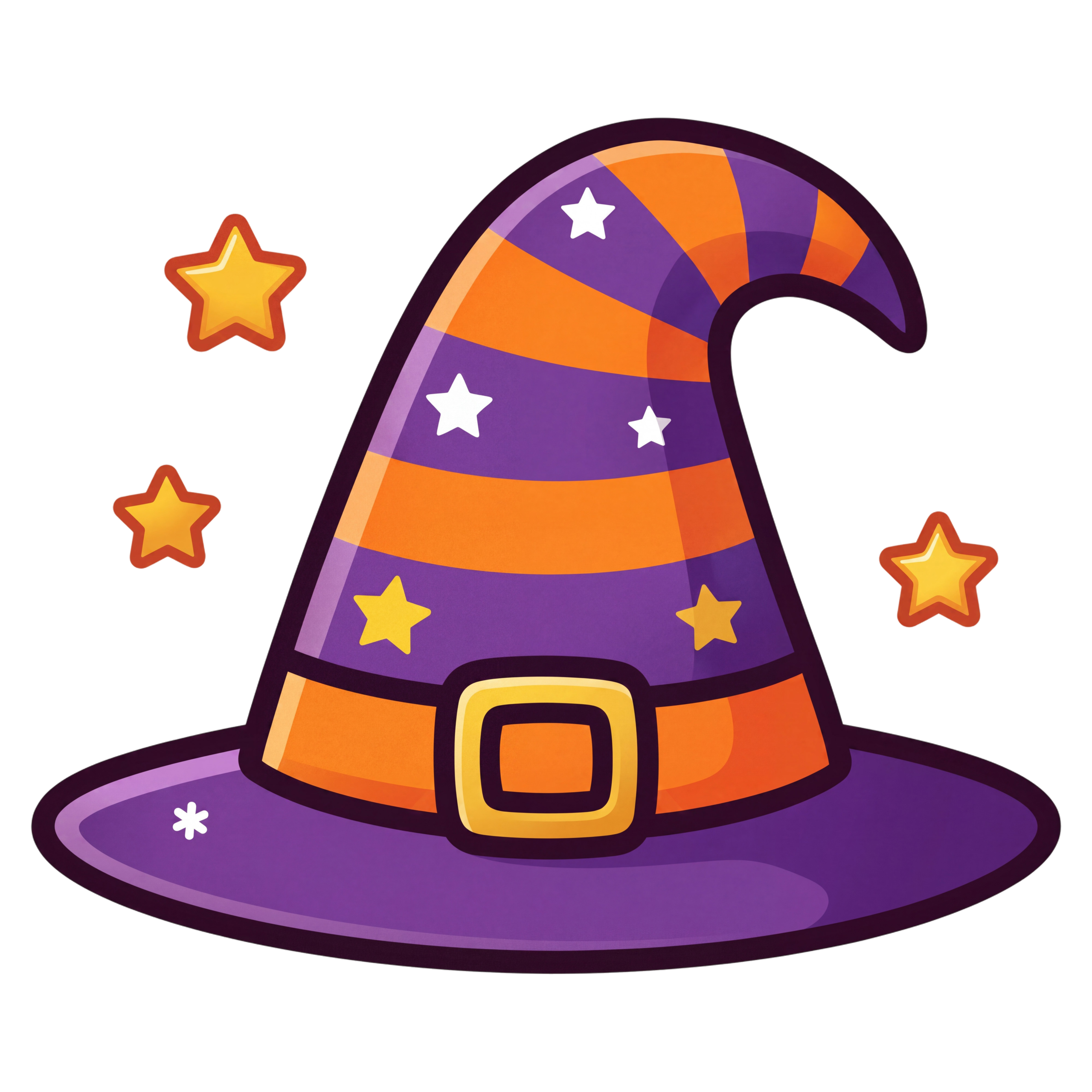 Halloween Purple Witch Hat Stars