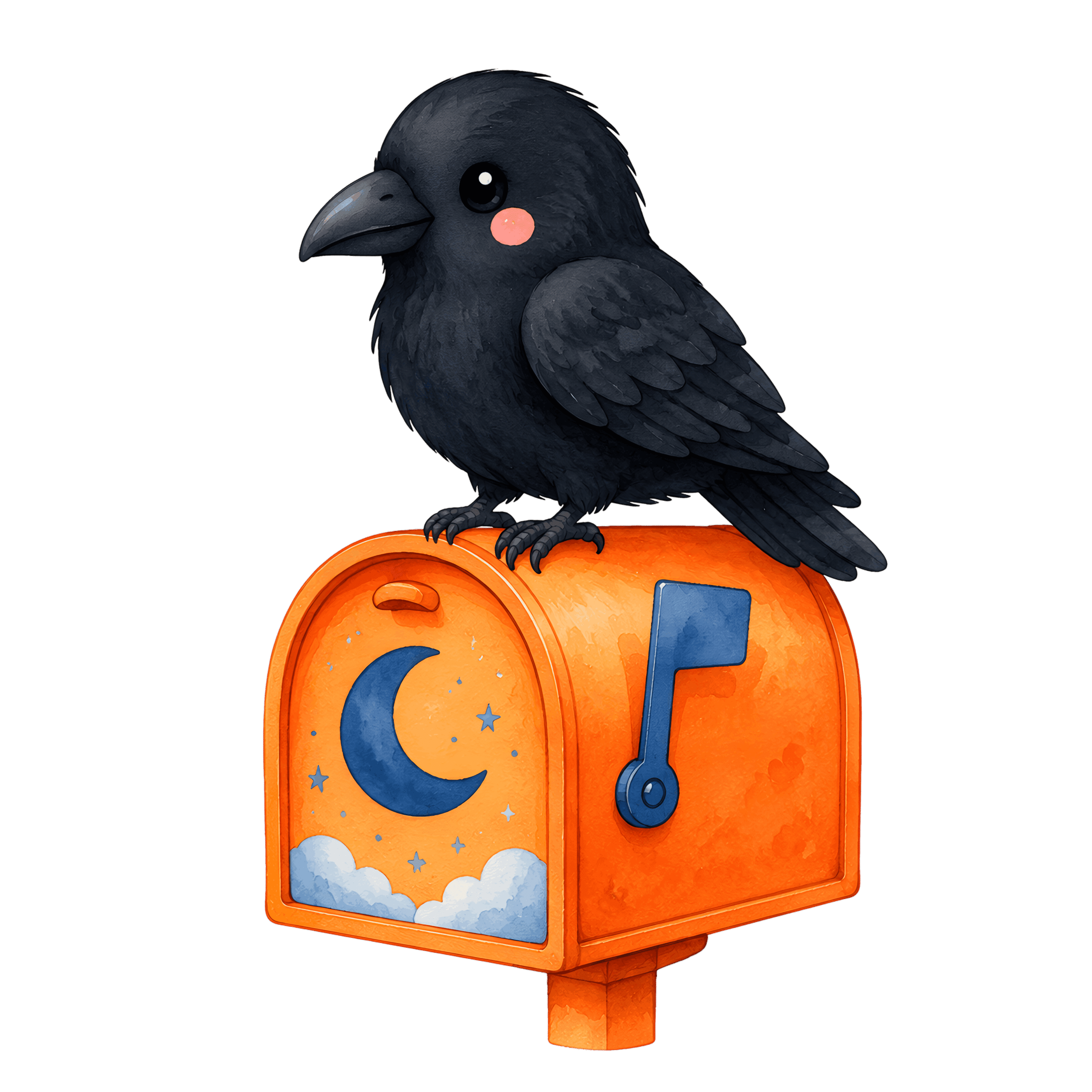 Halloween Raven Orange Mailbox