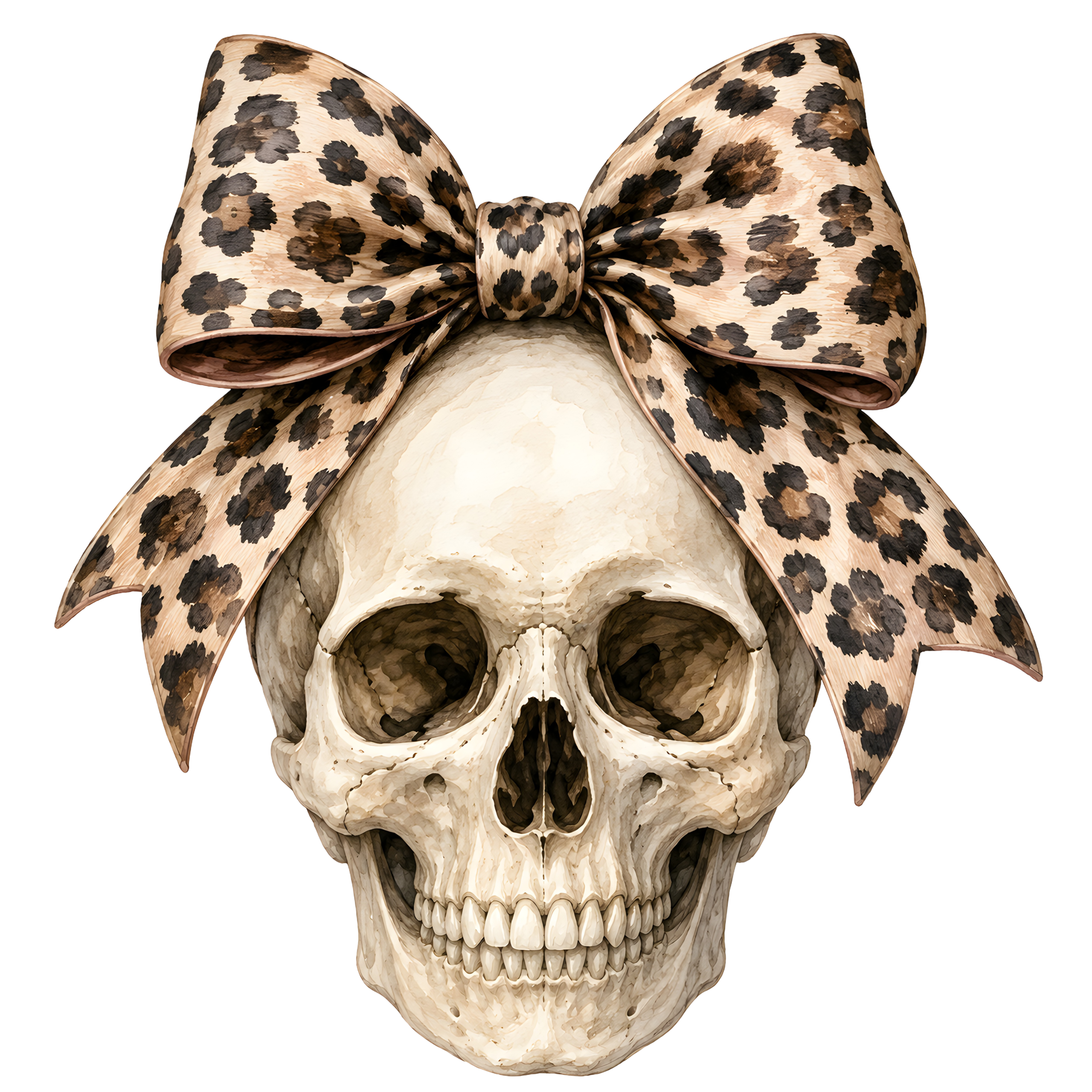 Halloween Skull Leopard Bow