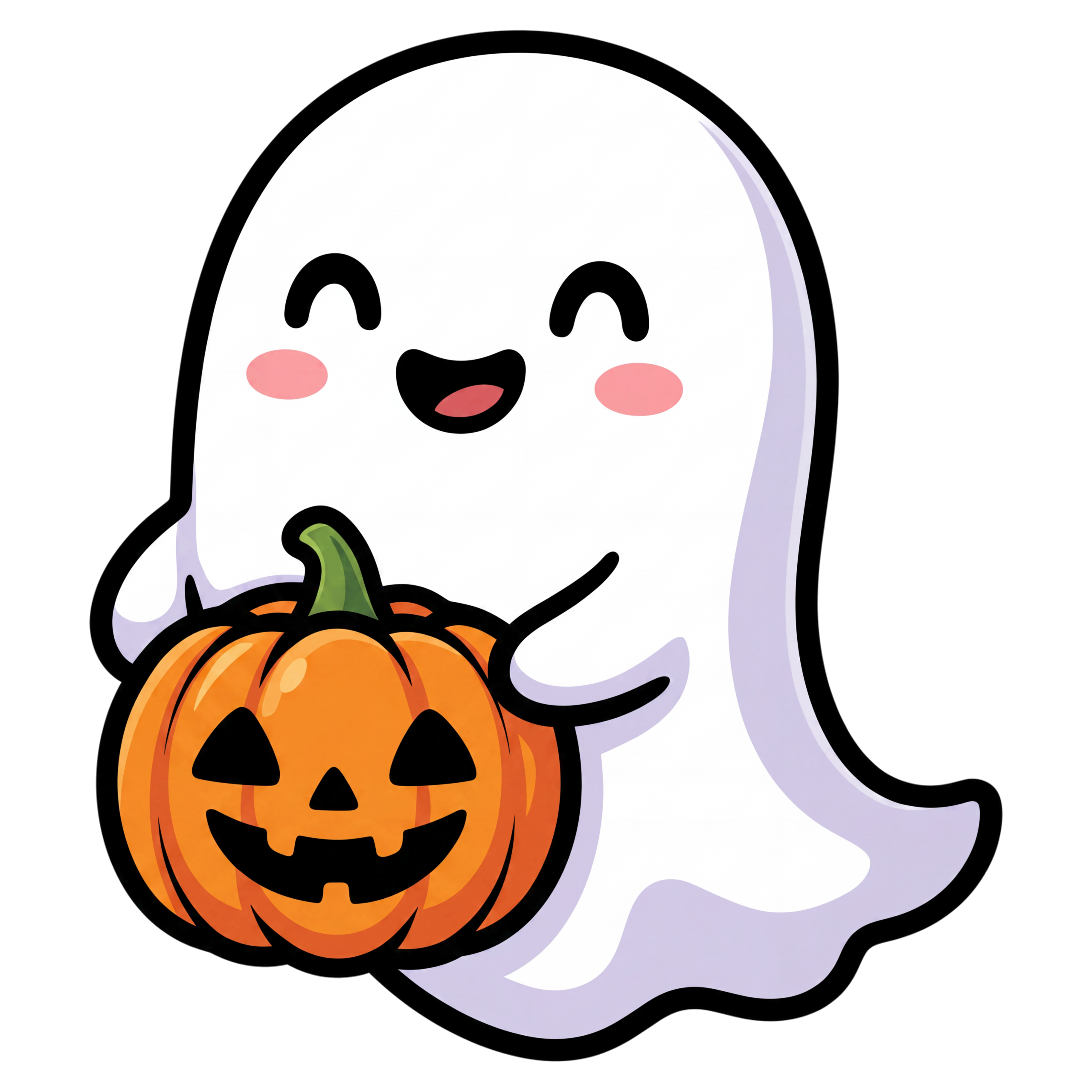 Halloween Smiling Ghost Pumpkin