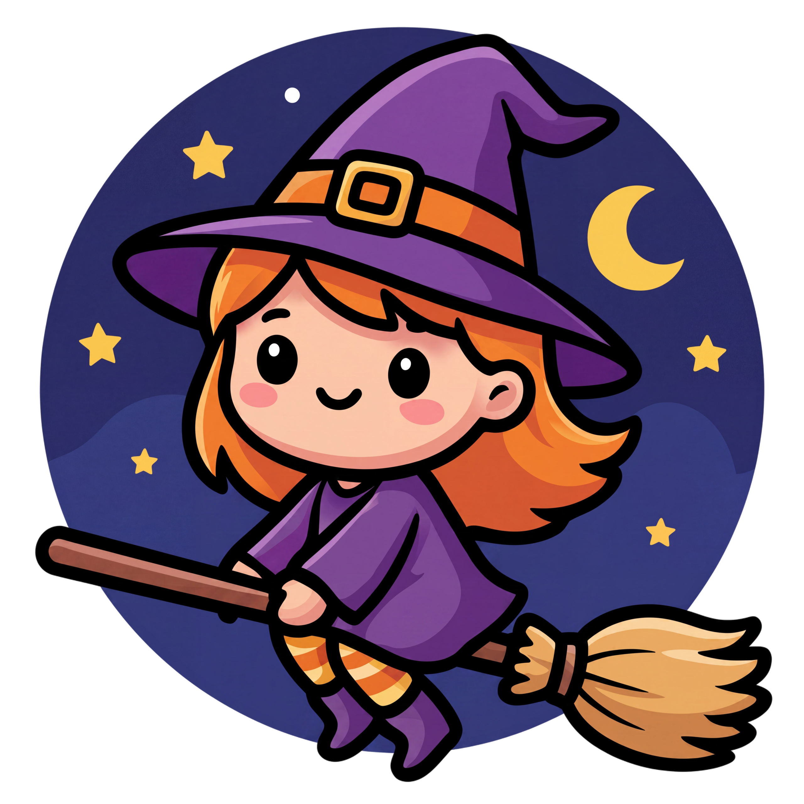 Halloween Witch Girl Broom
