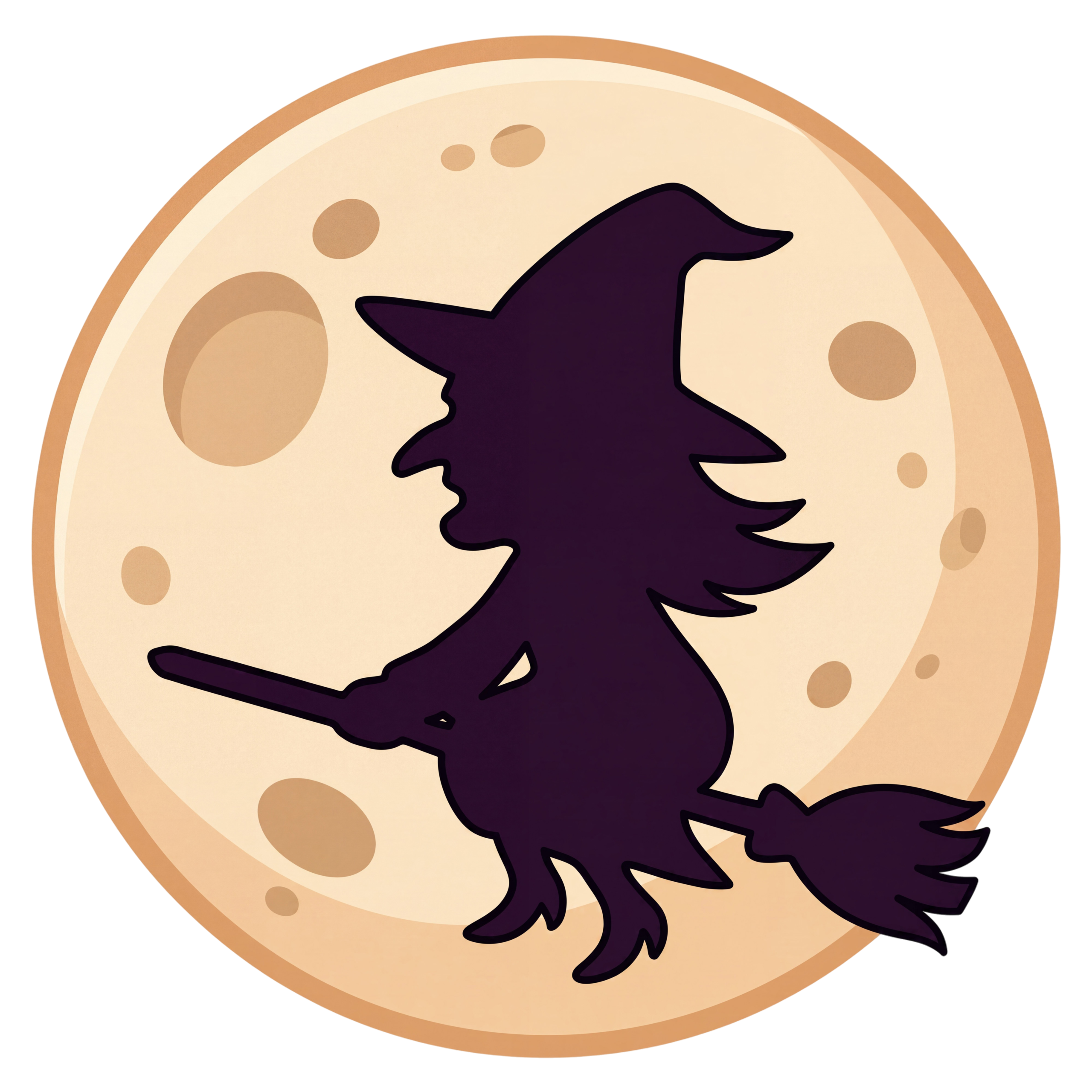 Halloween Witch Moon Silhouette