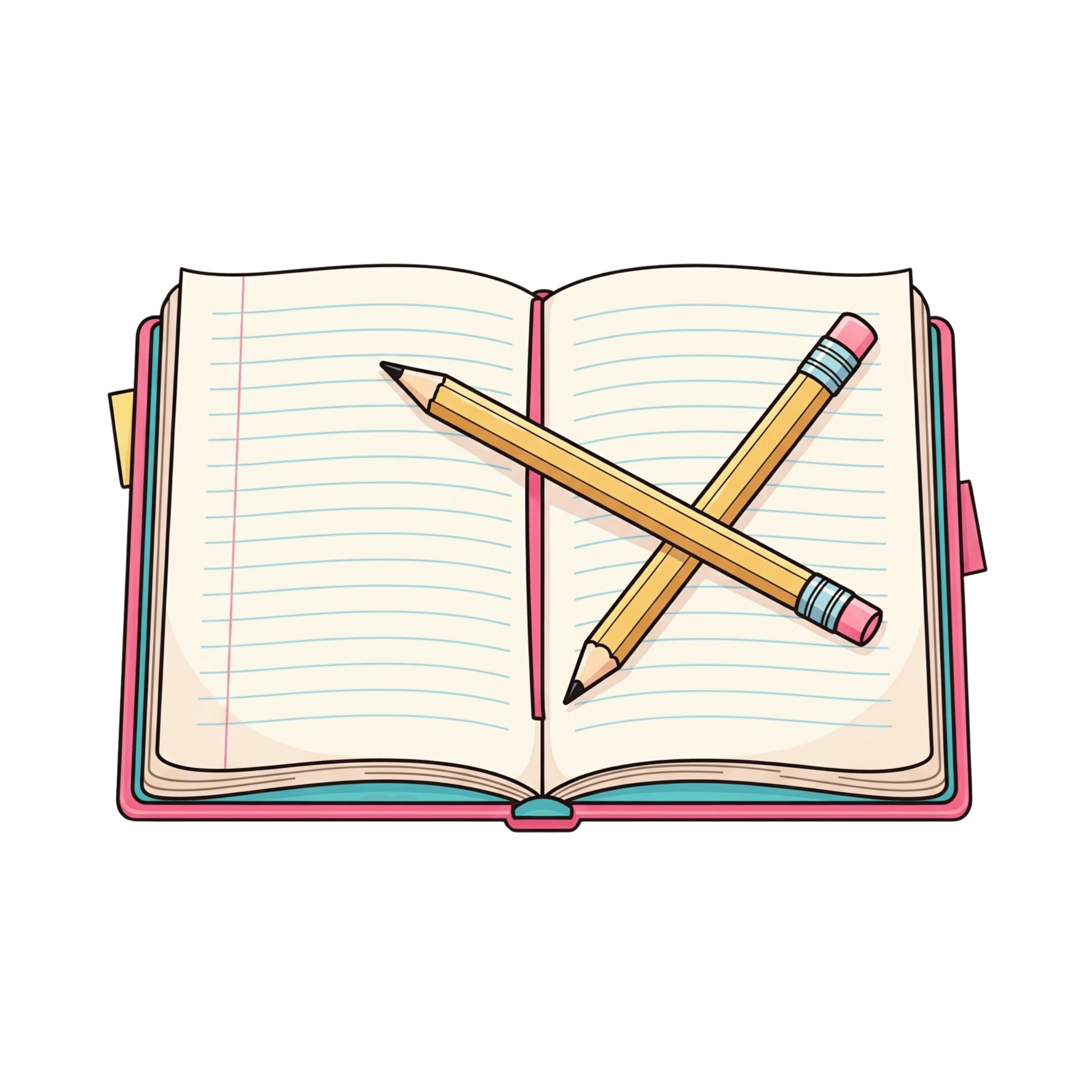 Open Notebook With Pencil