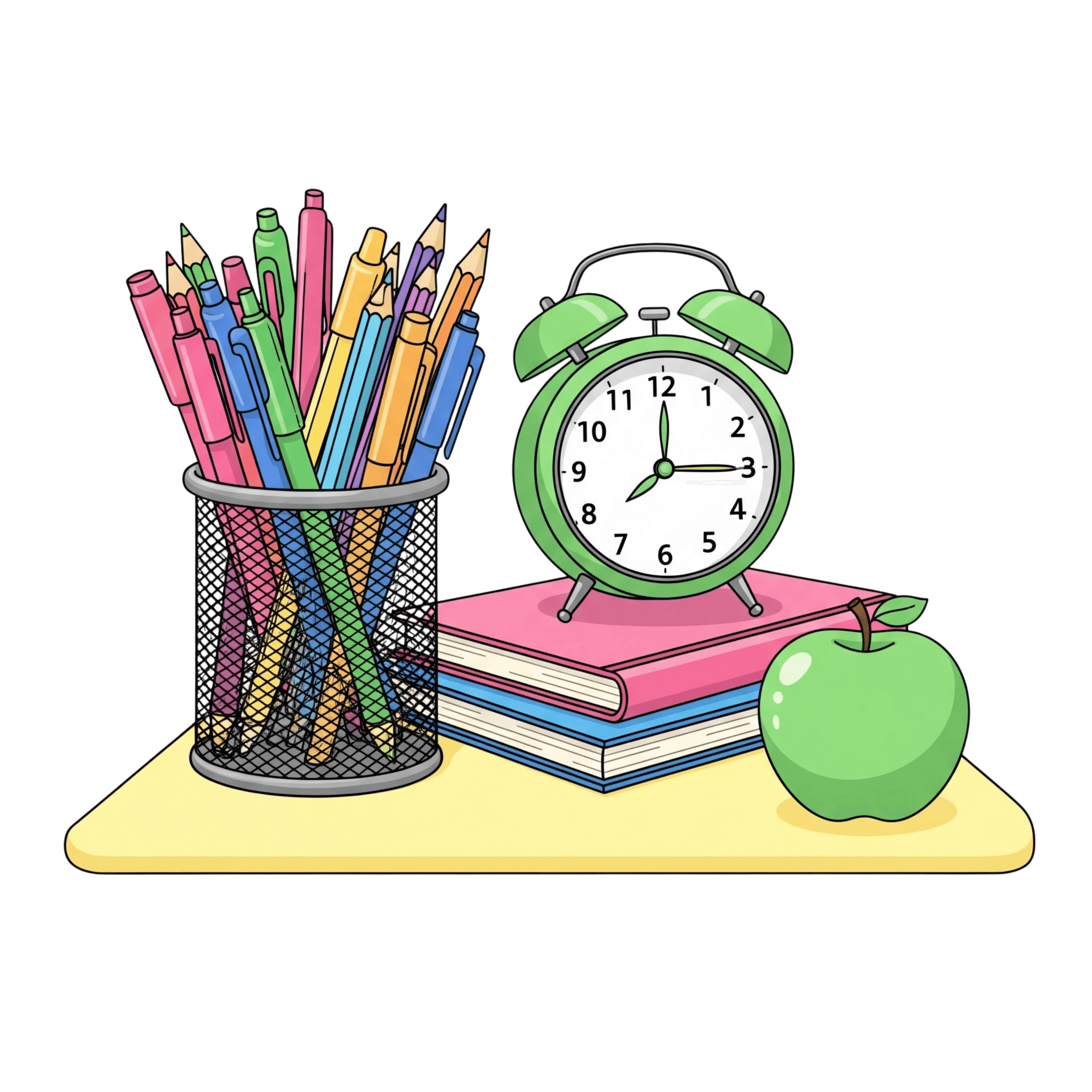 Study Desk With Clock