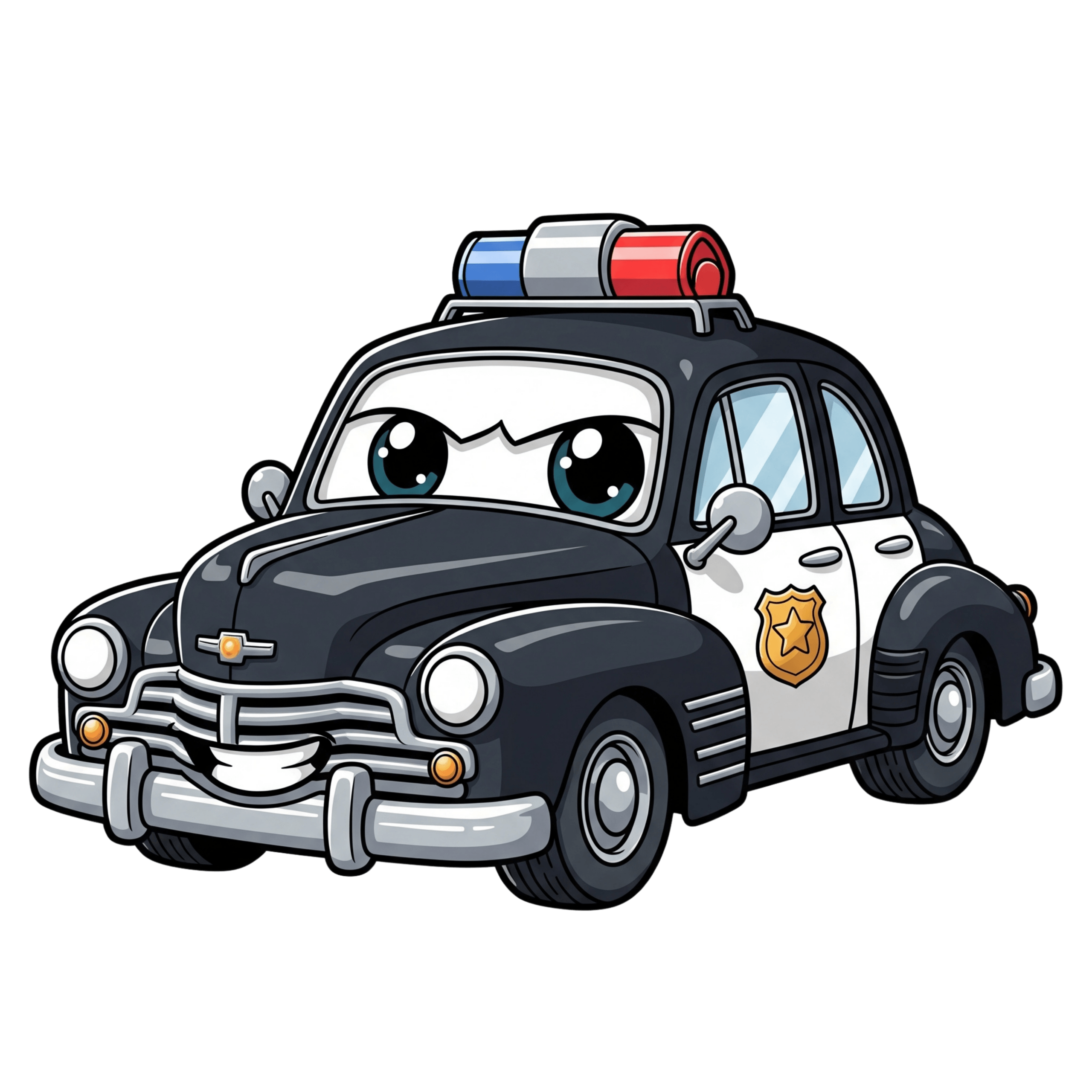 Black Police Patrol Car