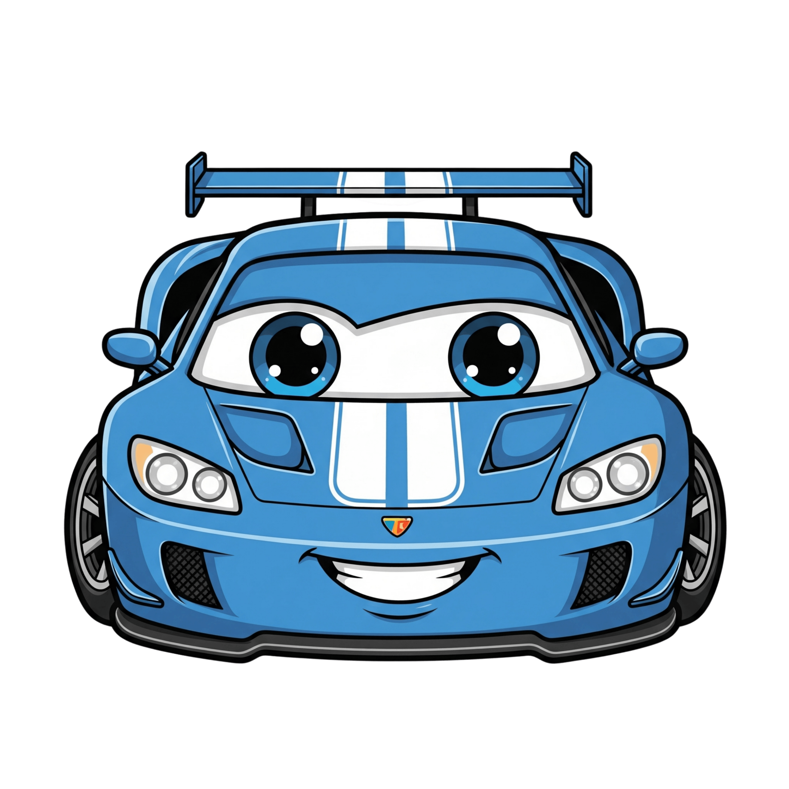 Blue Cute Smiling Car