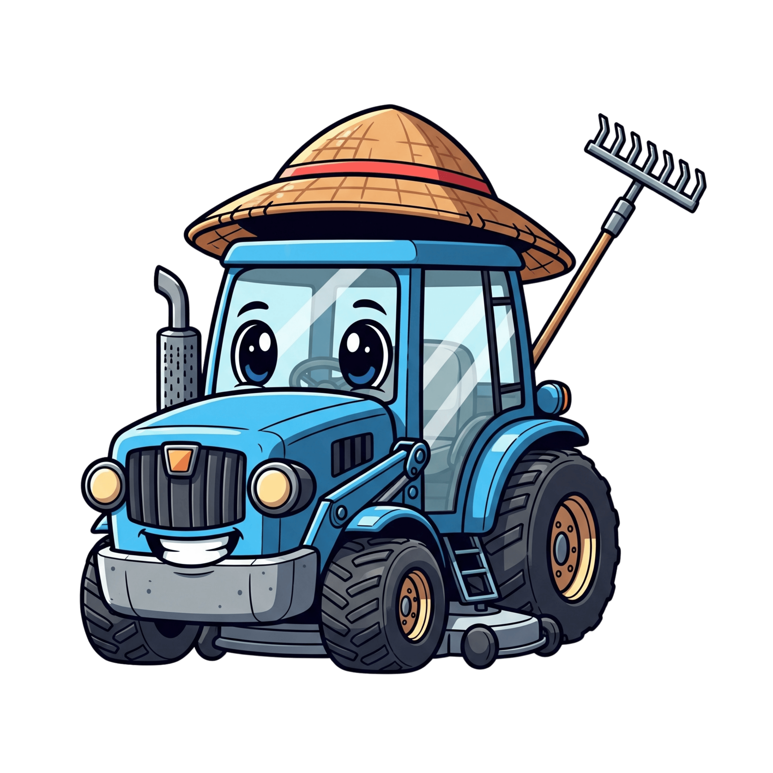 Blue Farm Tractor Car