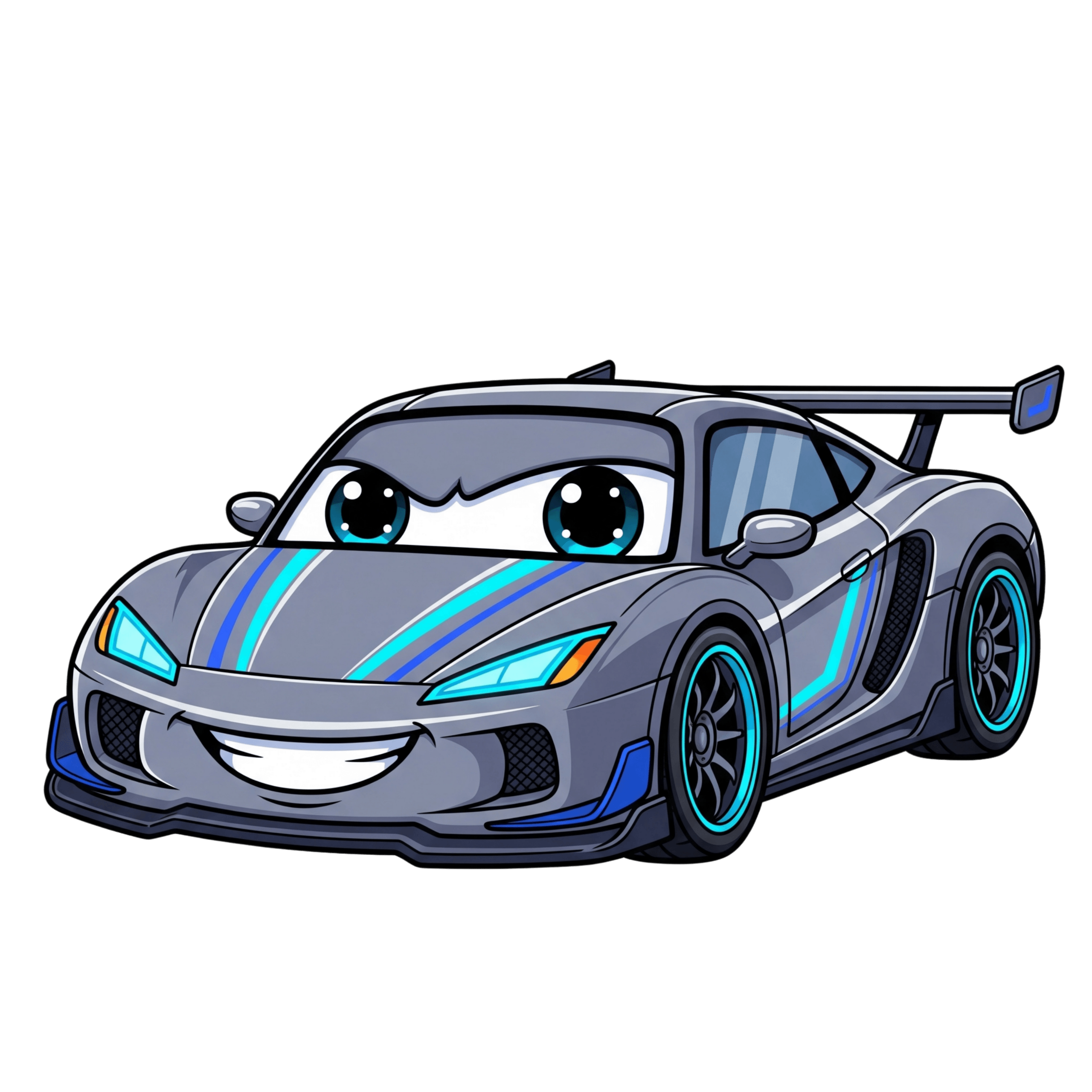 Blue Turbo Race Car