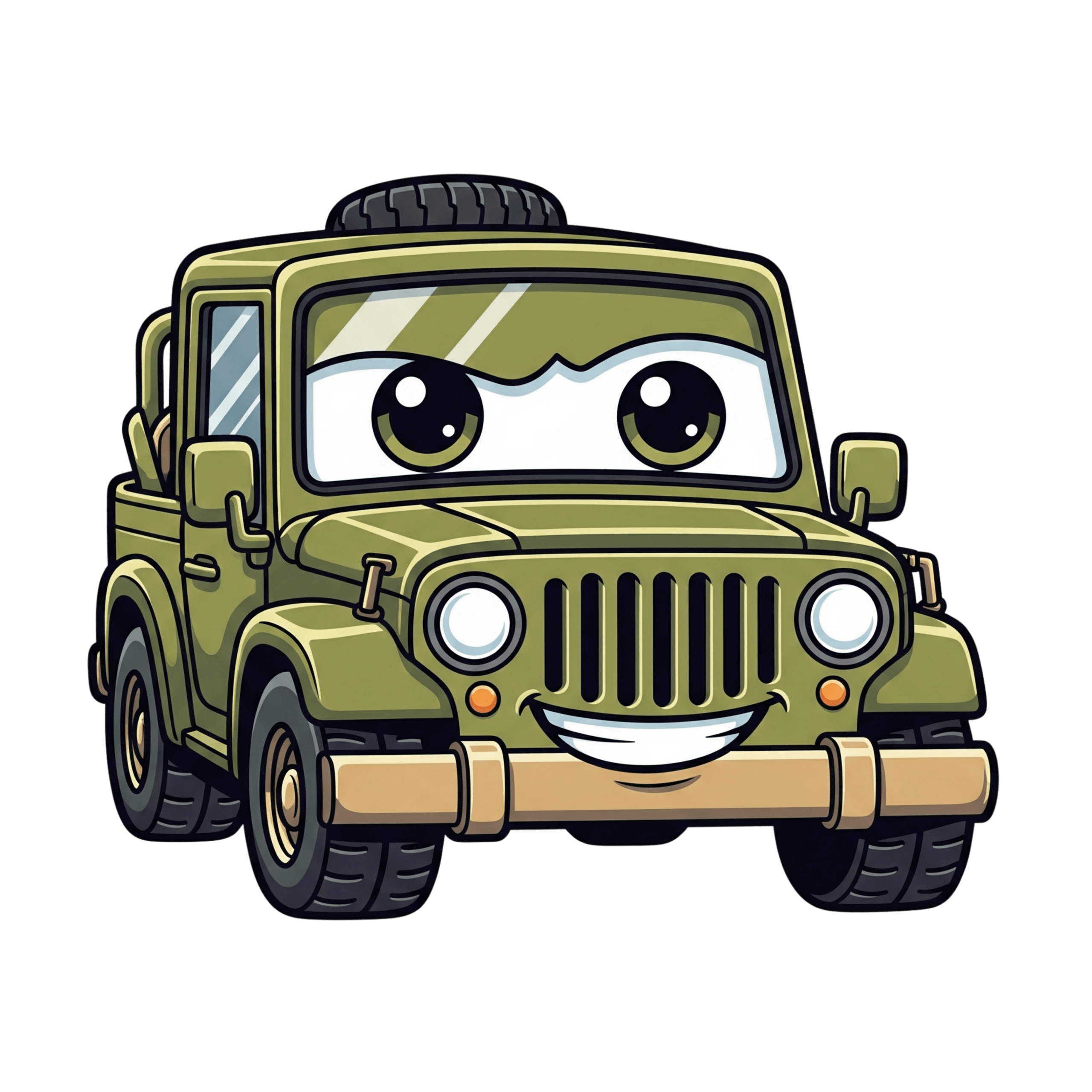 Green Army Jeep Car