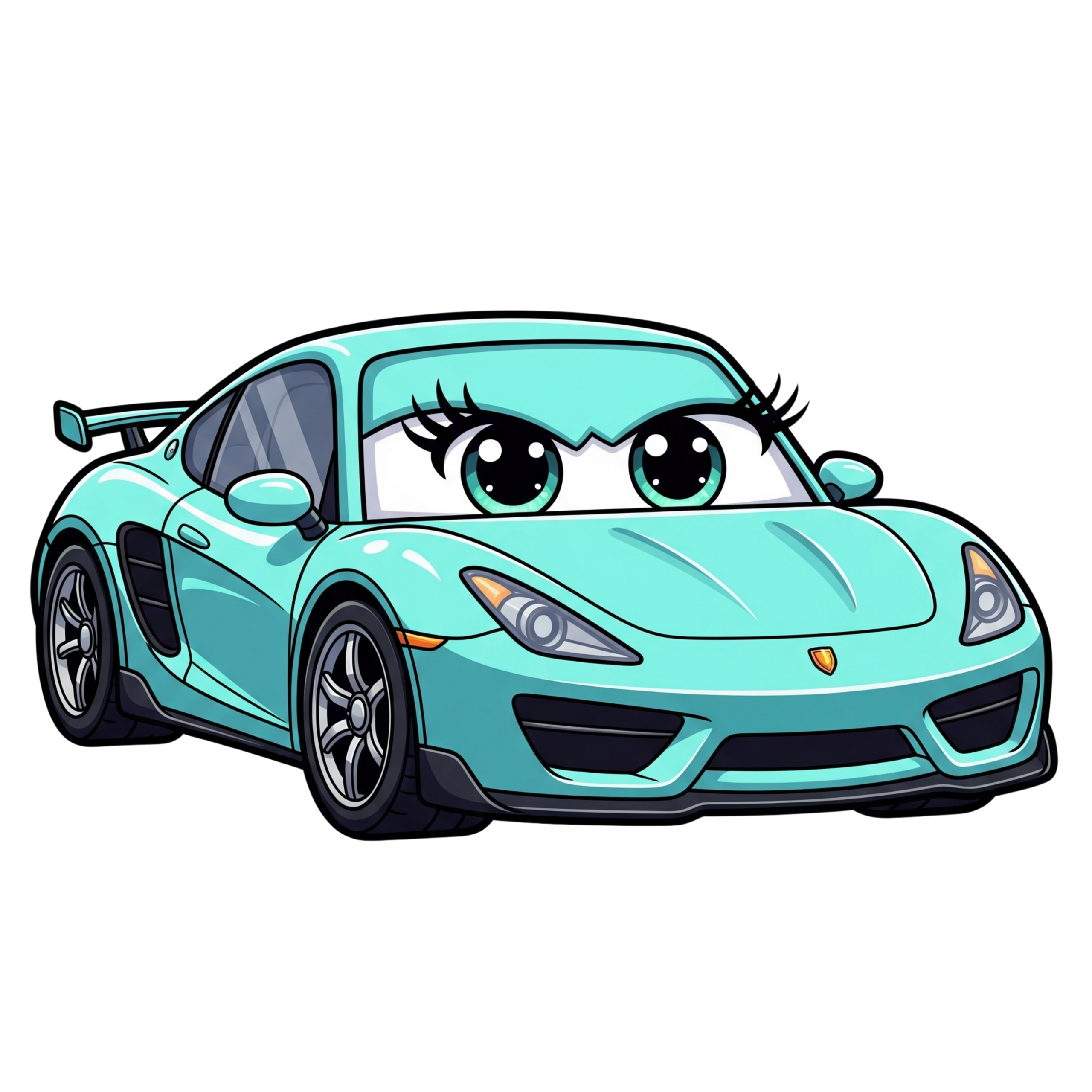 Mint Green Cute Sports Car