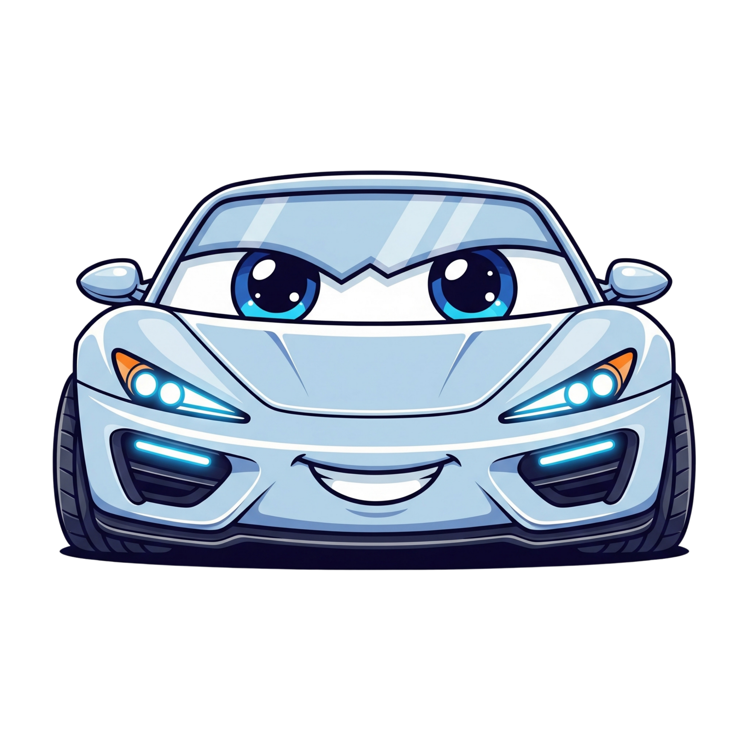 Modern White Sports Car