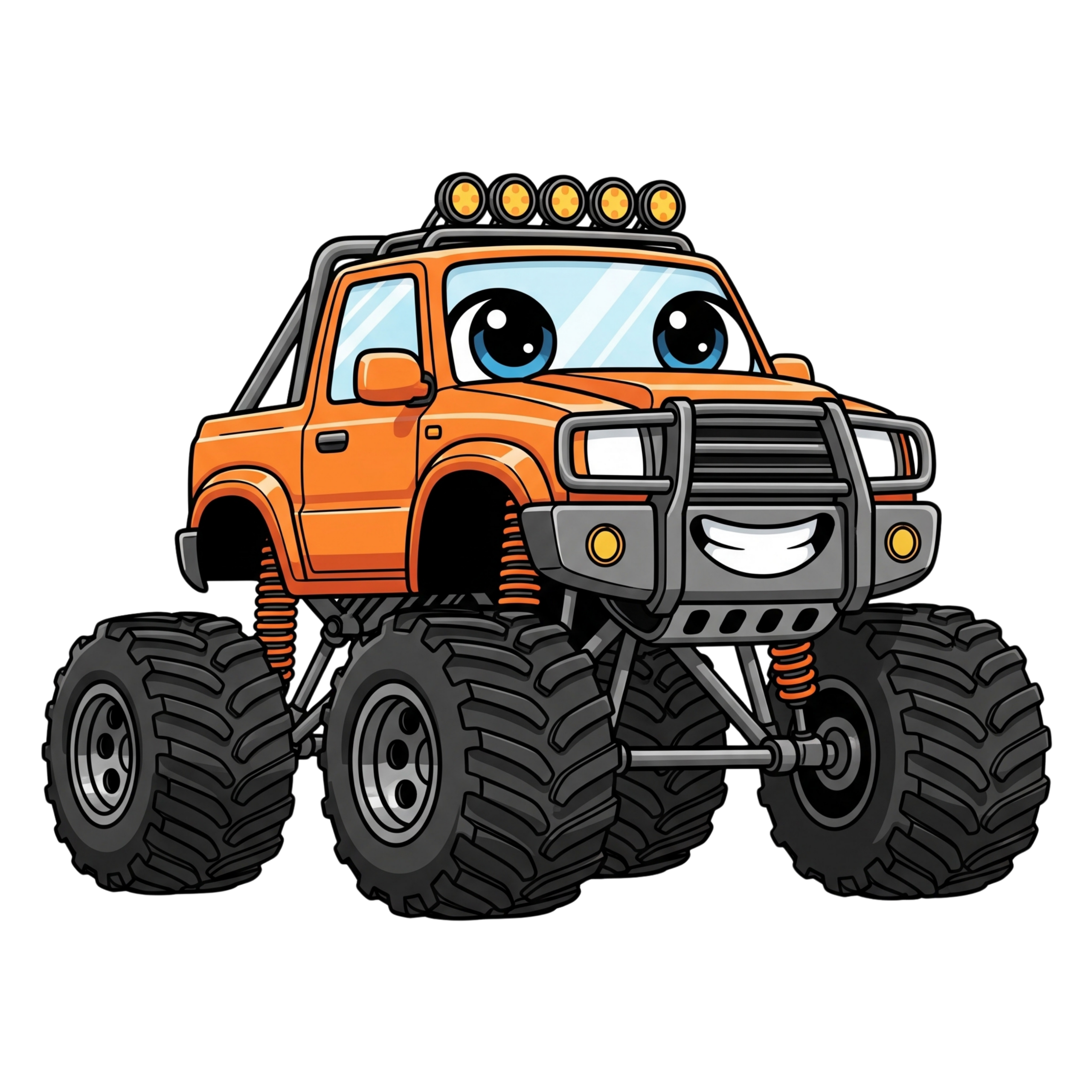 Orange Monster Truck Car
