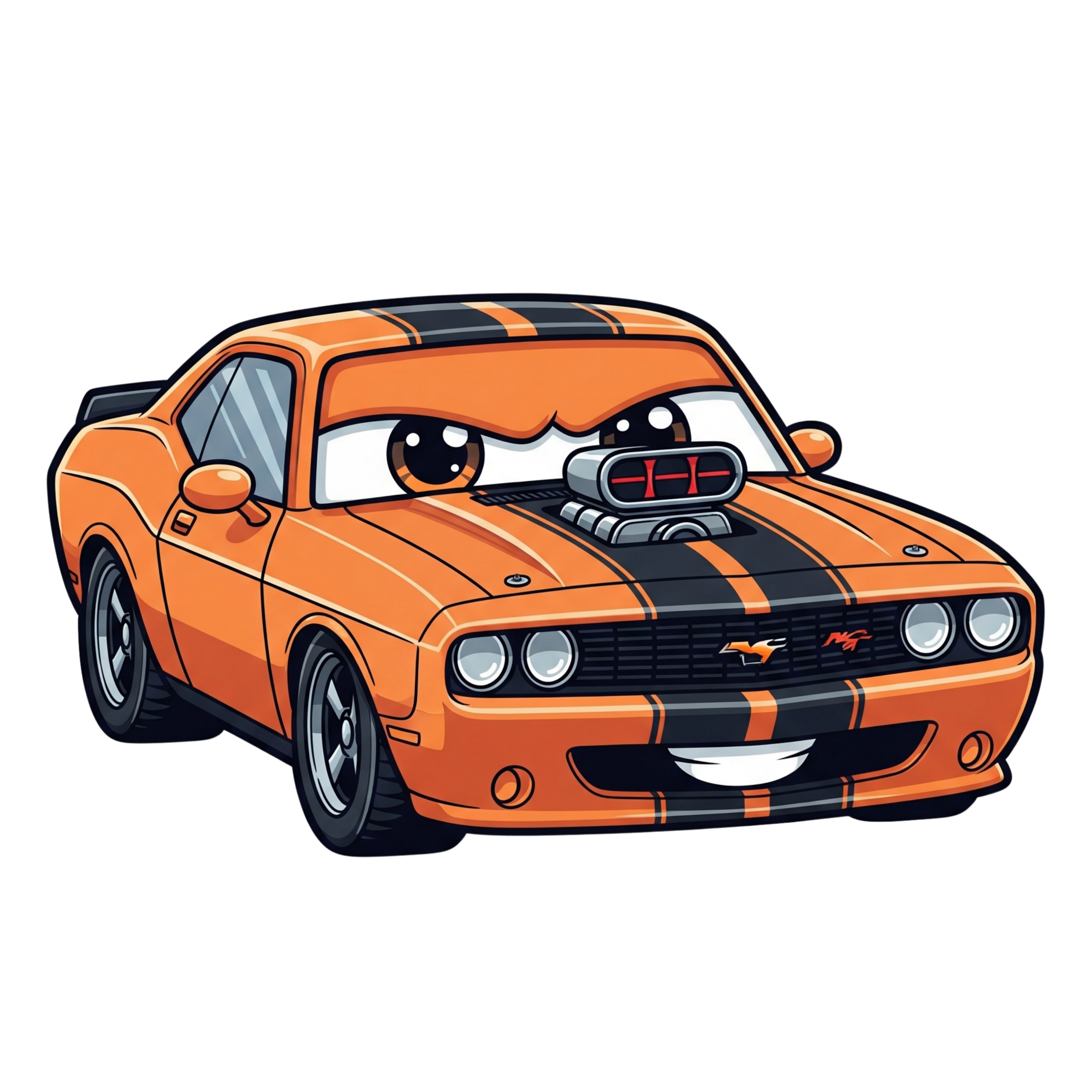 Orange Muscle Sports Car