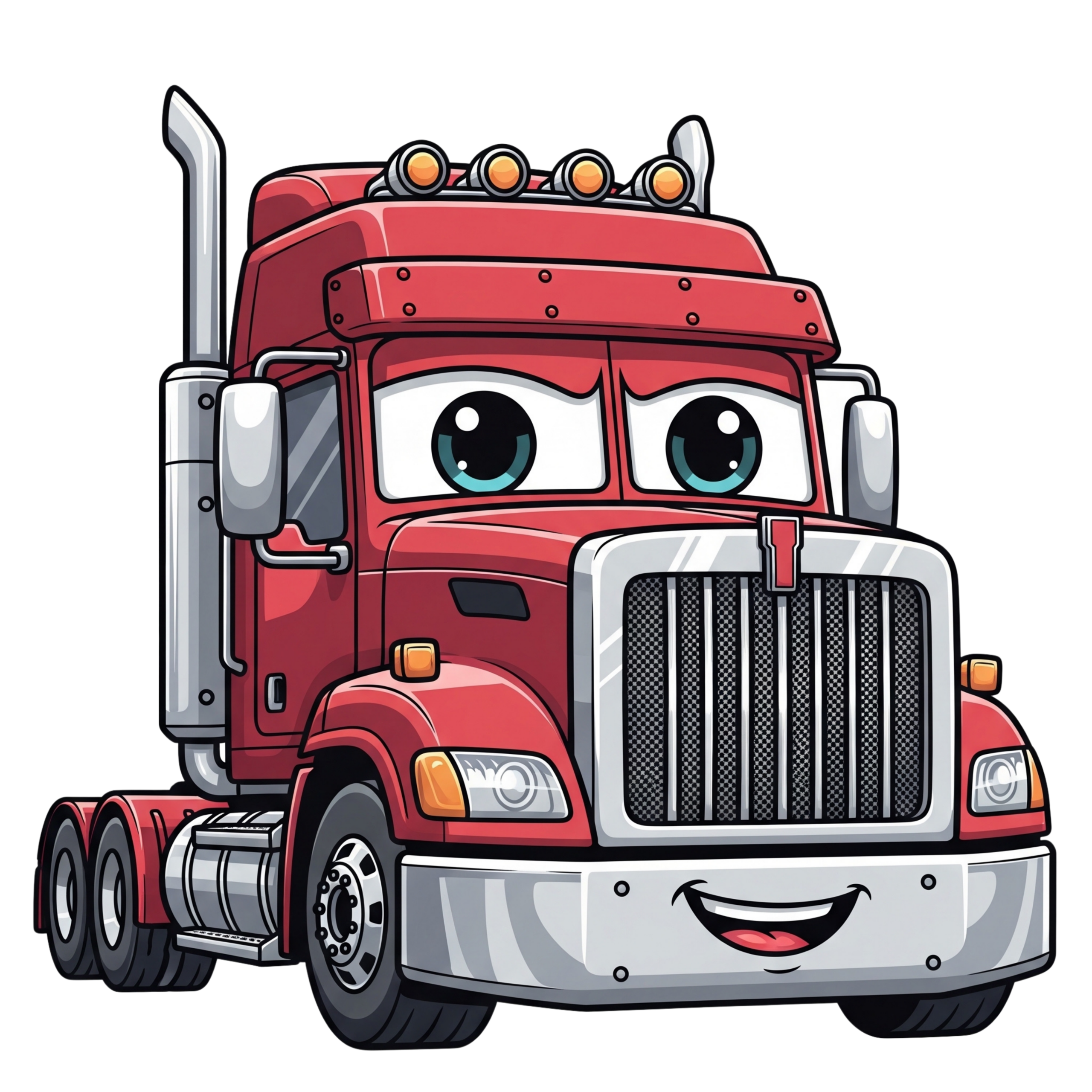 Red Big Rig Truck Car