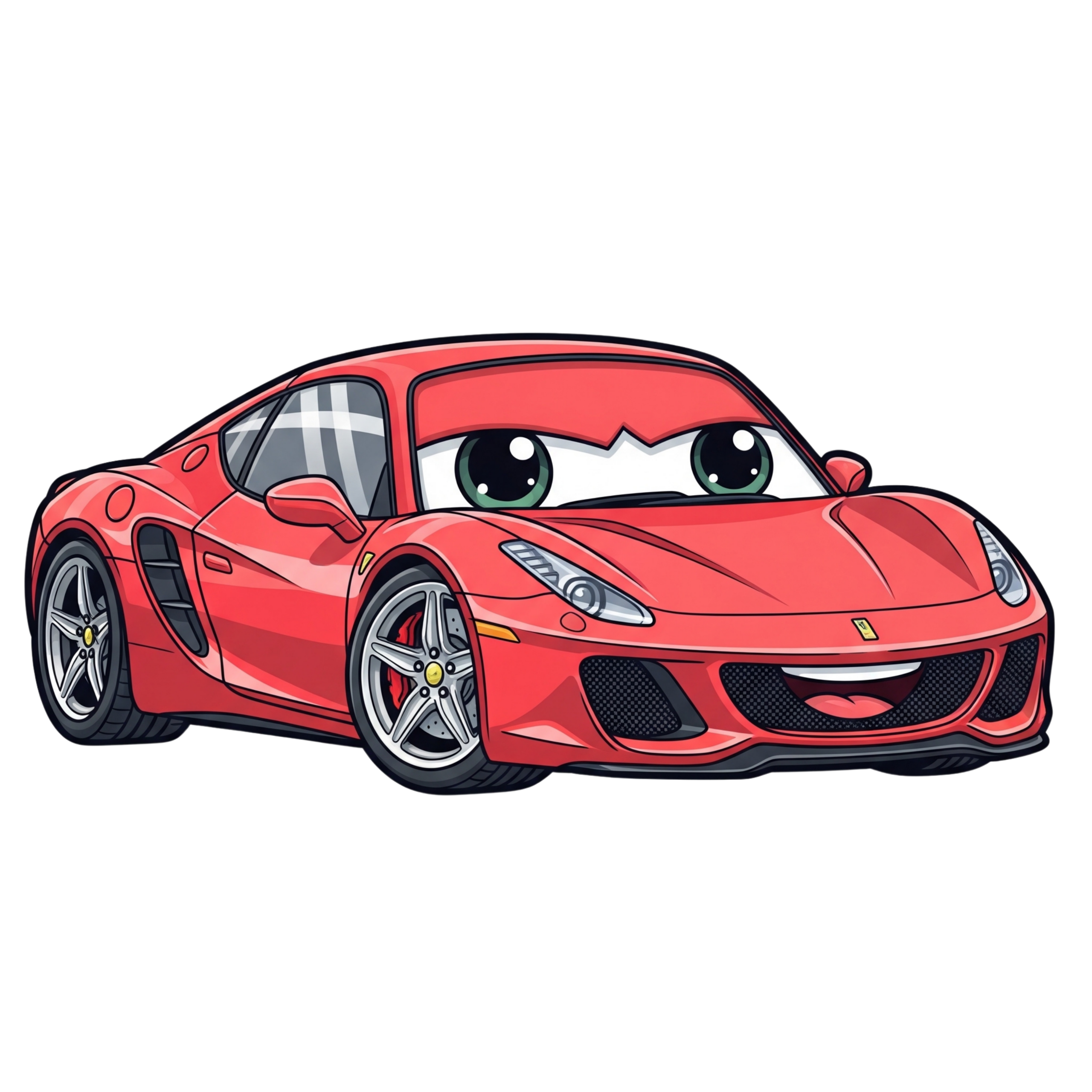 Red Ferrari Style Super Car