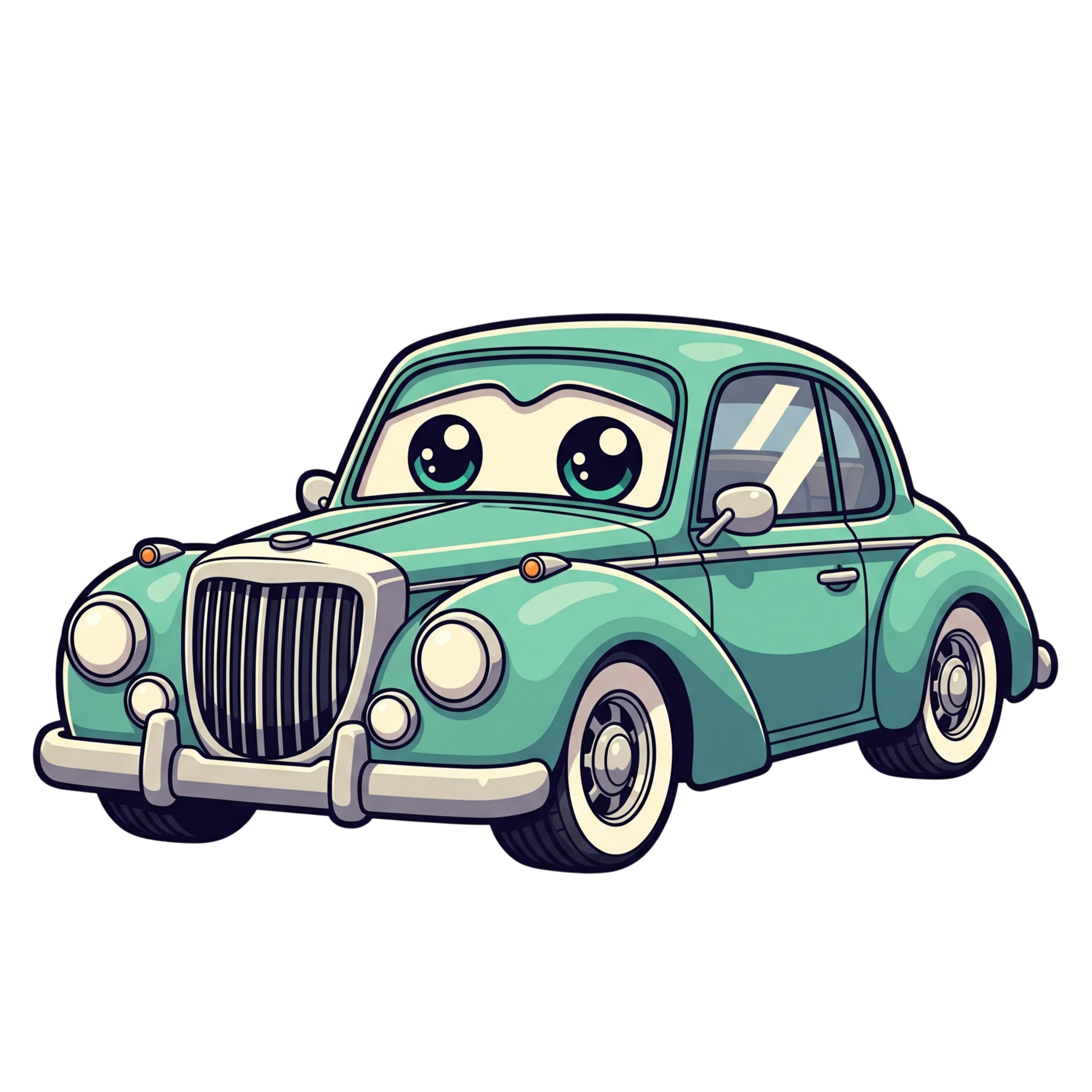 Retro Green Beetle Car