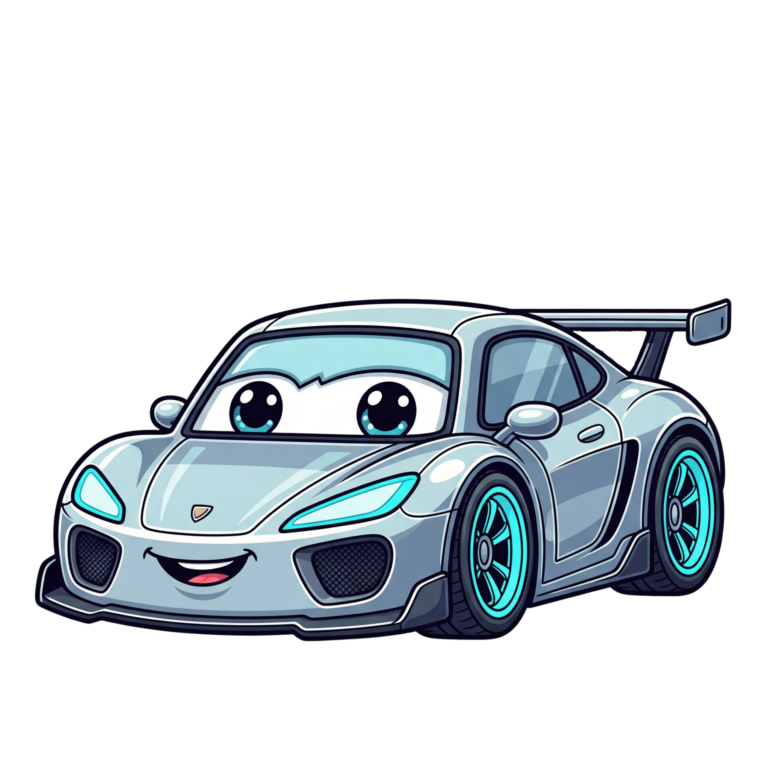 Sky Blue Fast Sports Car