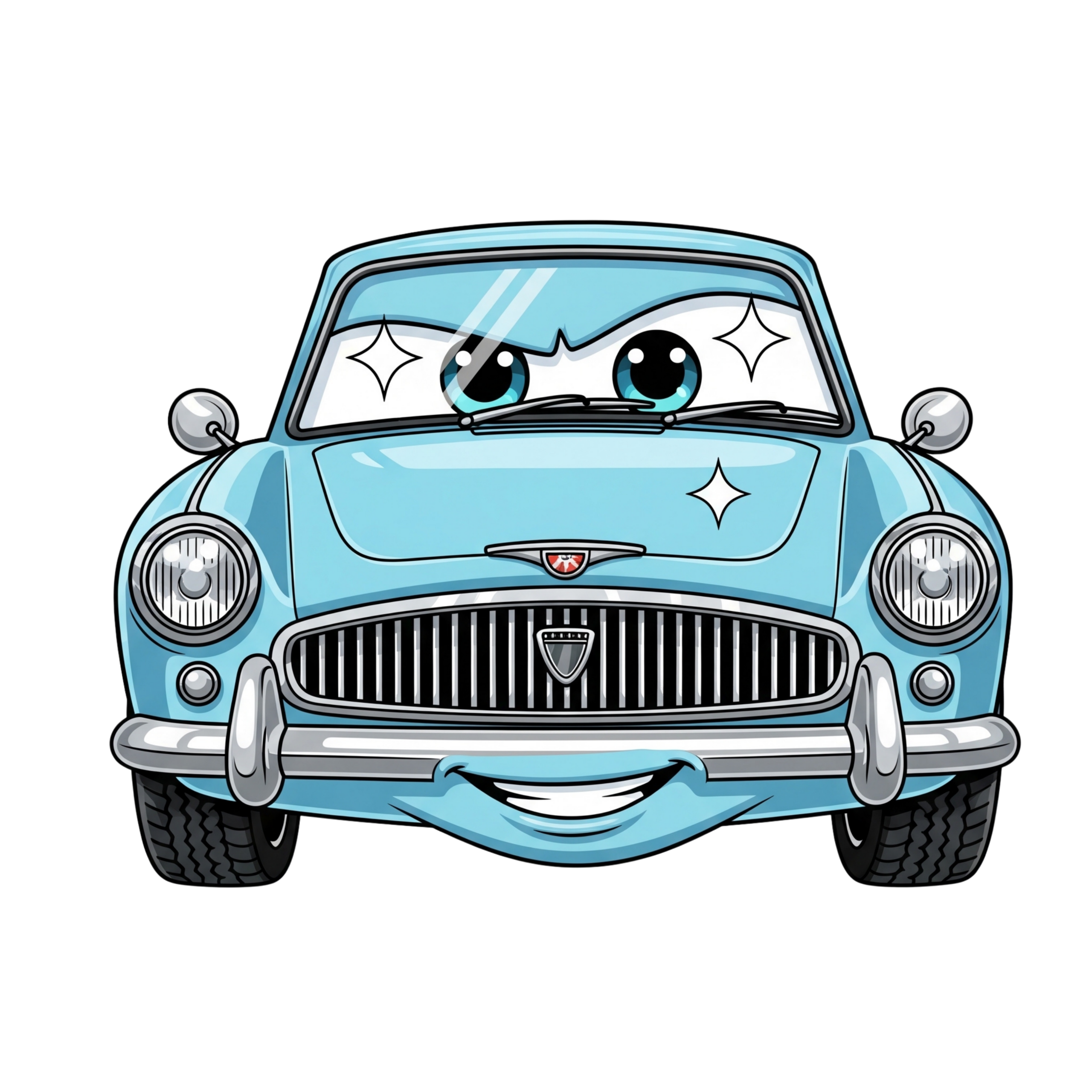 Vintage Blue Chevy Style Car